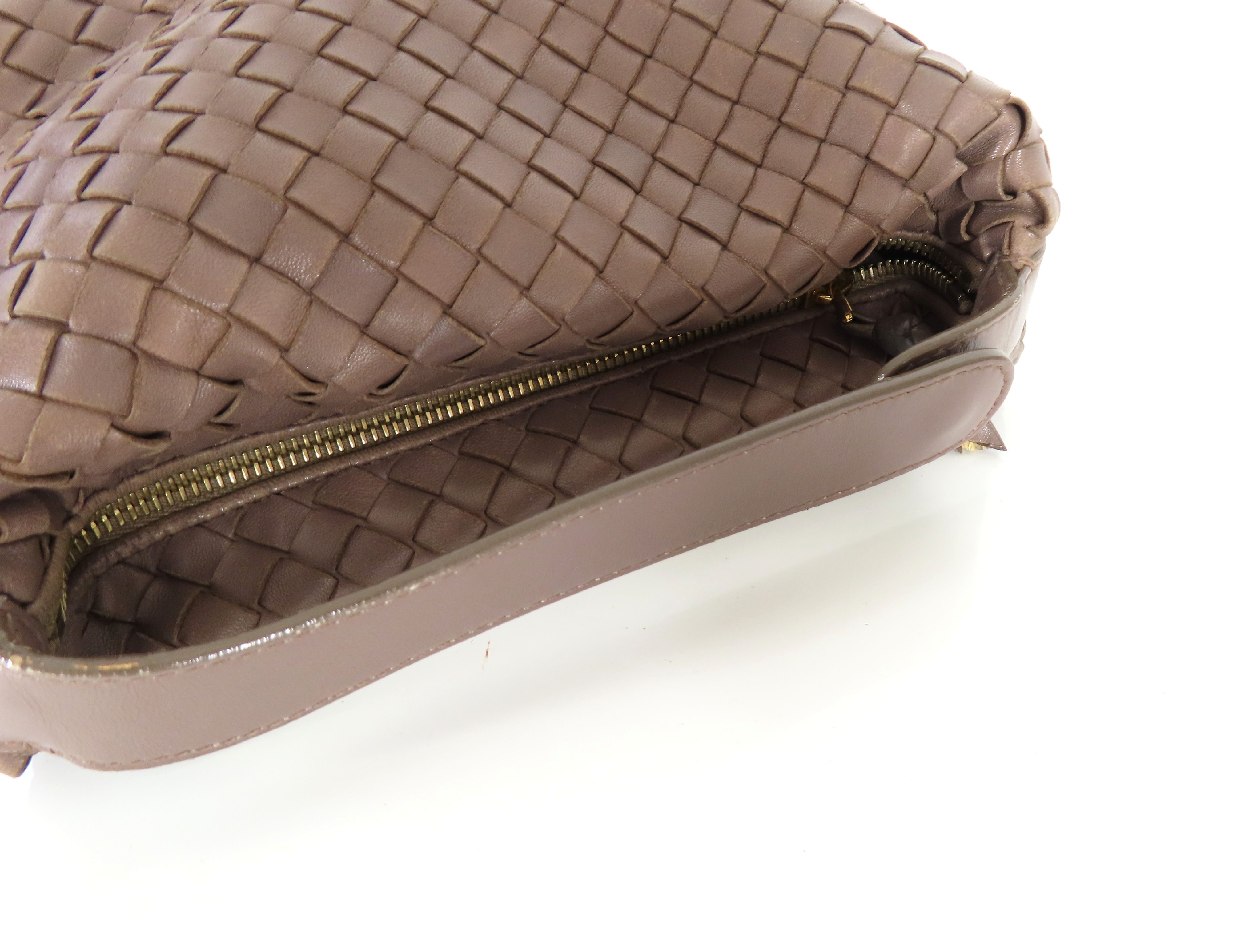Intrecciato Handbag Accessory Brown Pouch — view 3