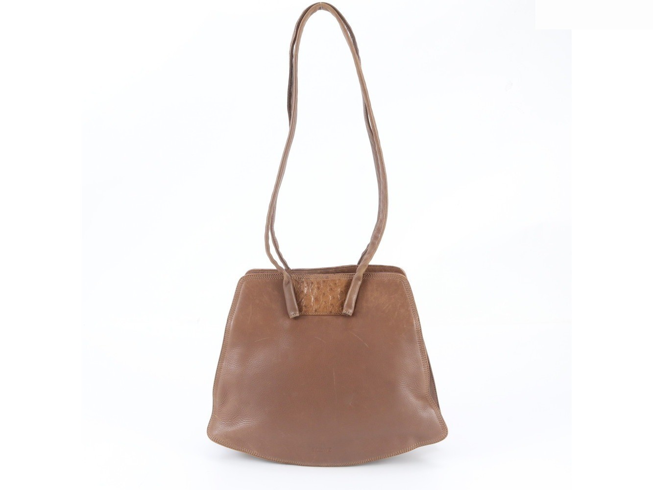 Ostrich leather shoulder bag, handbag.