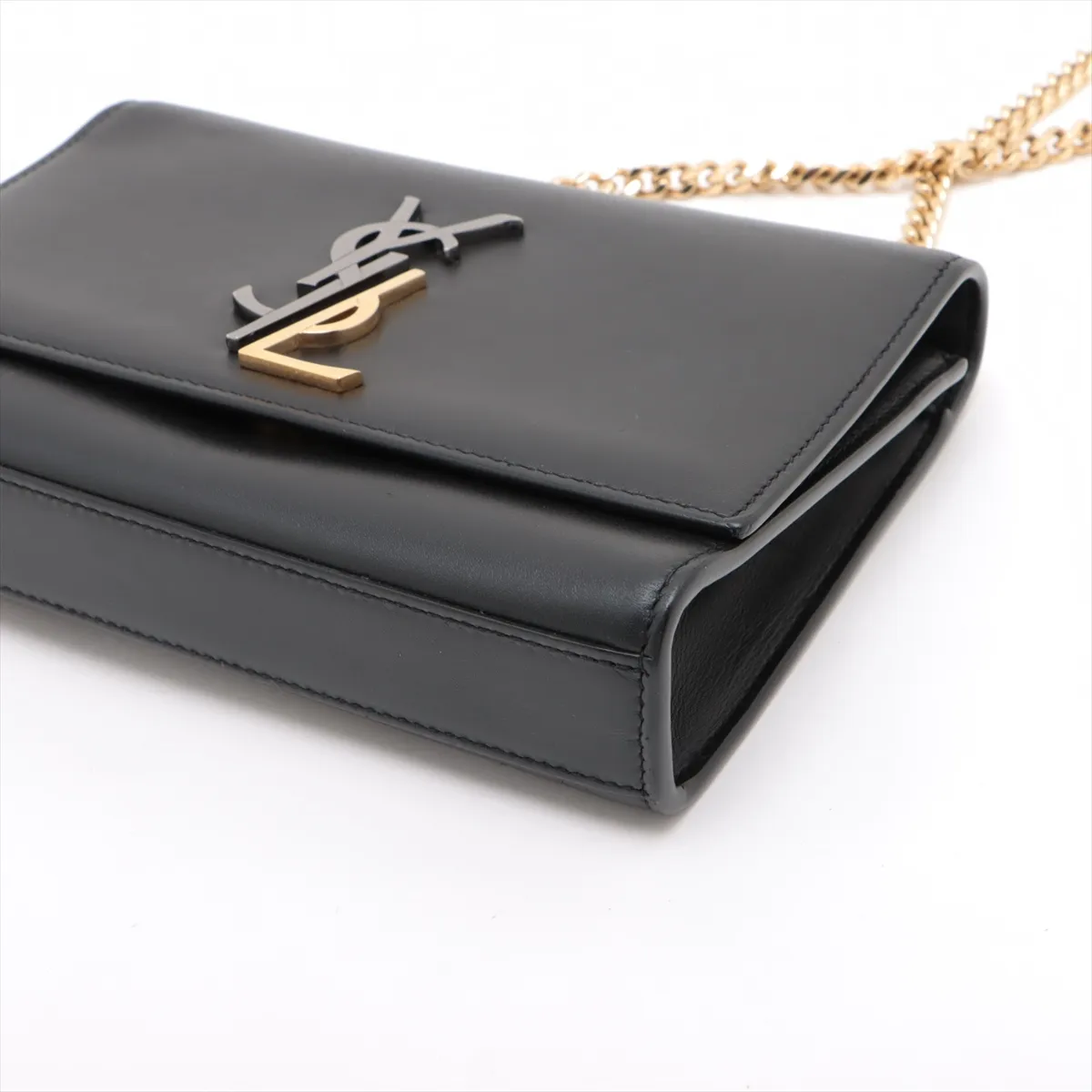 Classic Kate Leather Chain Shoulder Bag, Black, 470429 — view 3