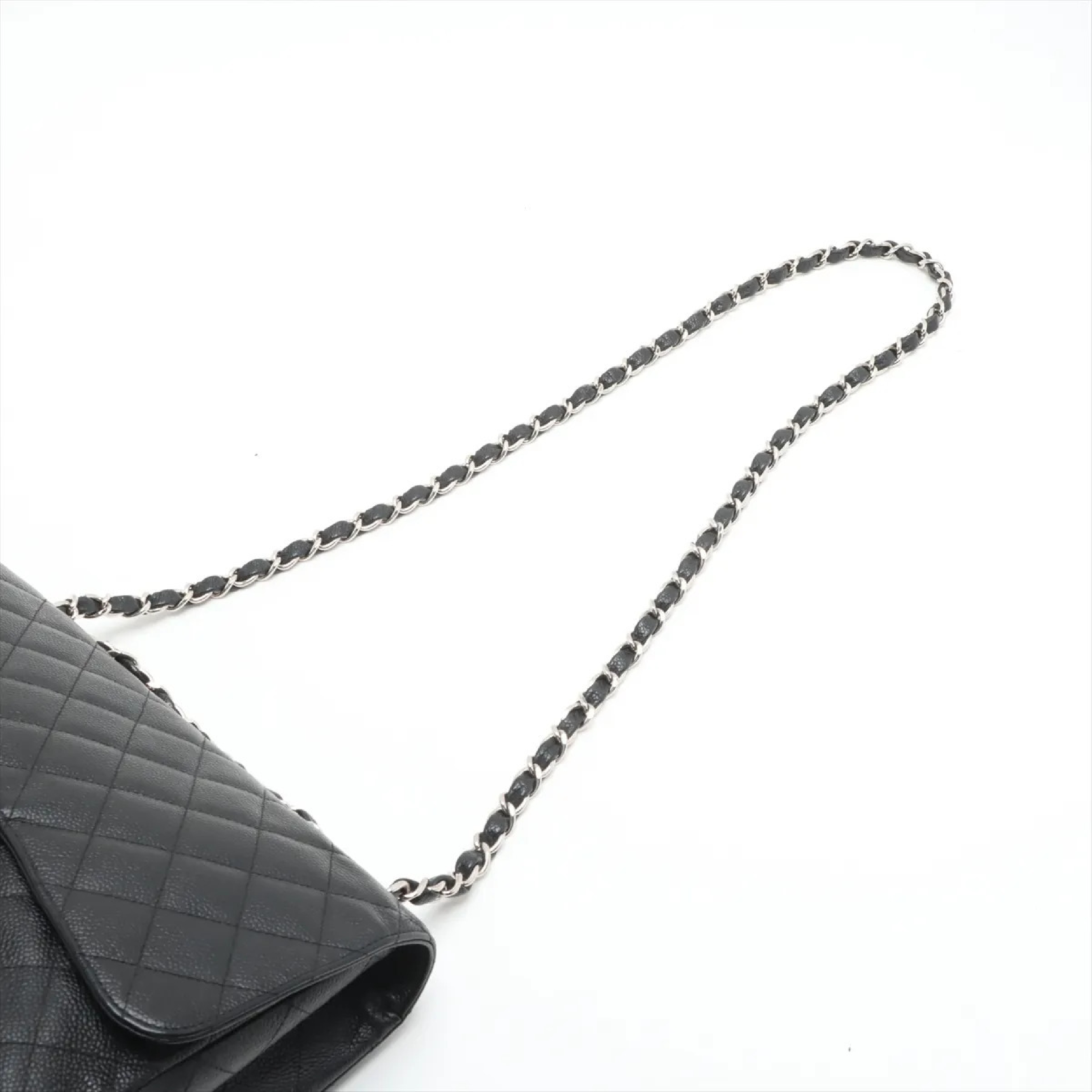 Large Matelassé 30 Caviar Skin Single Flap Double Chain Bag A28600 Shoulder Bag — view 3