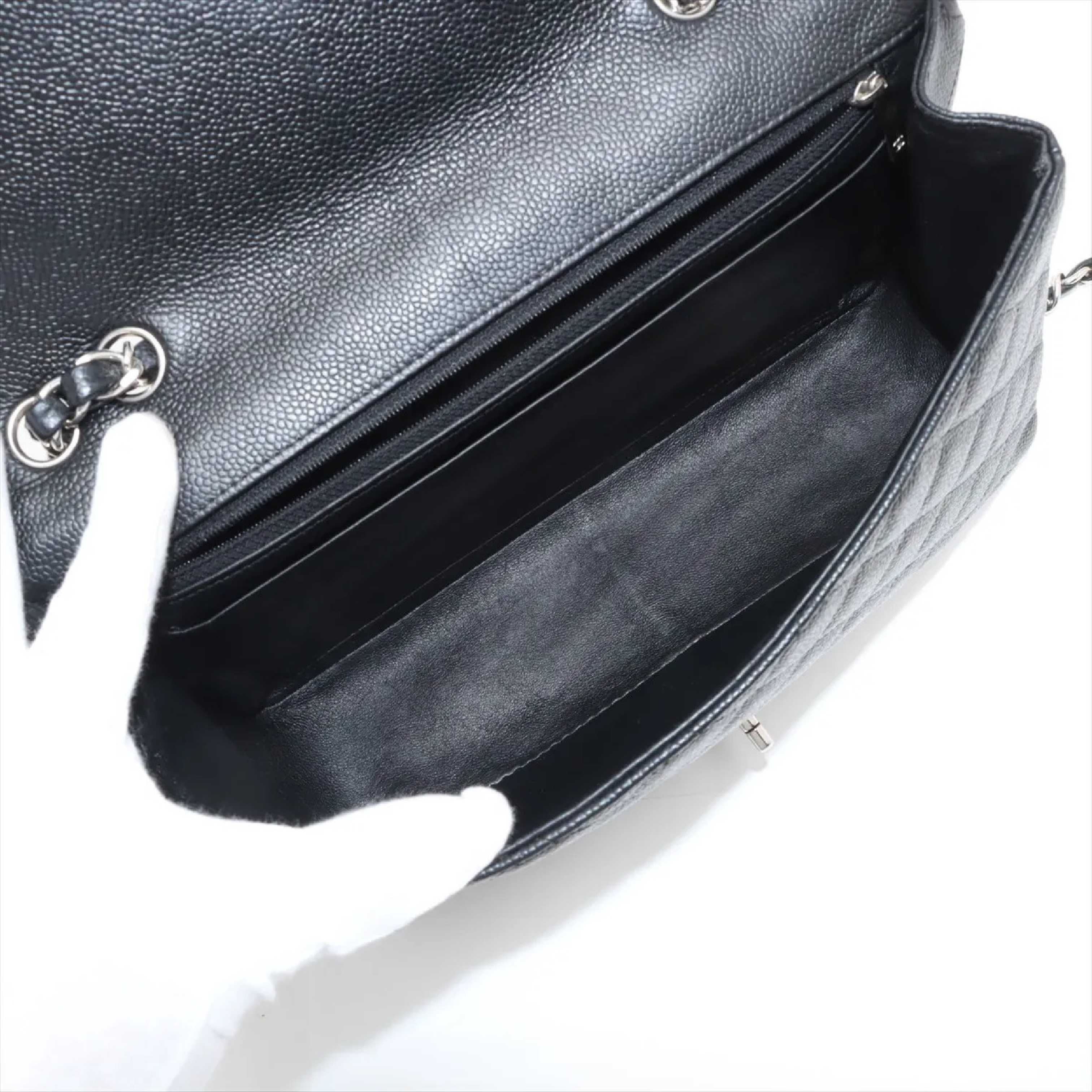 Large Matelassé 30 Caviar Skin Single Flap Double Chain Bag A28600 Shoulder Bag — view 6