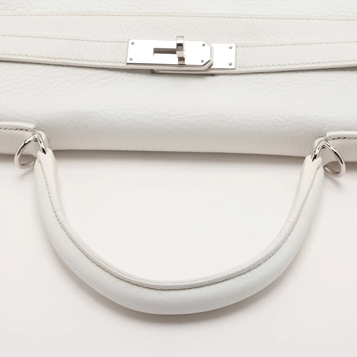 [Individually packaged] Hermes Kelly 35 Retournée Taurillon Clemence White Silver Hardware I: 2005 — view 5