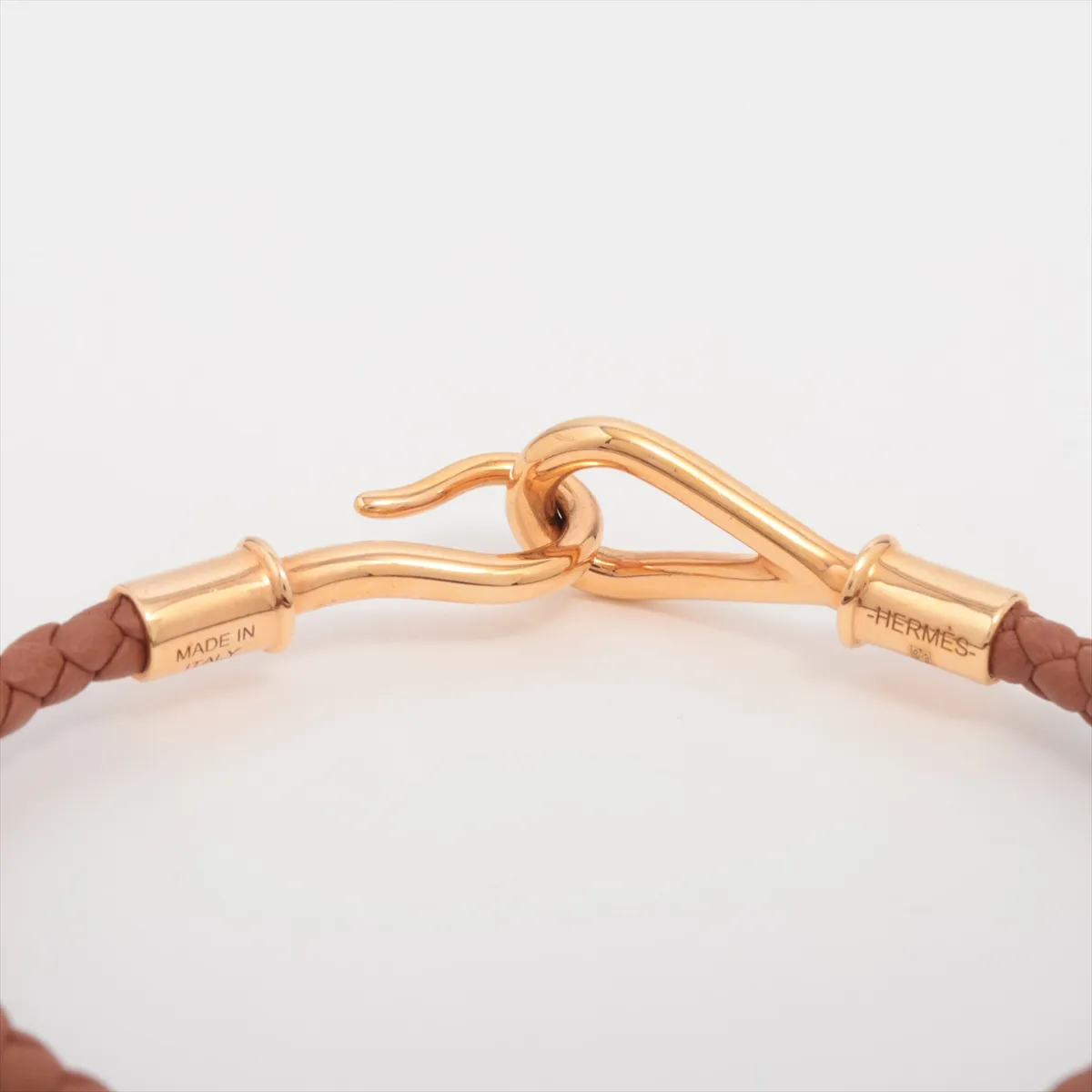 Jumbo Bracelet, GP x Leather, Brown, — view 4