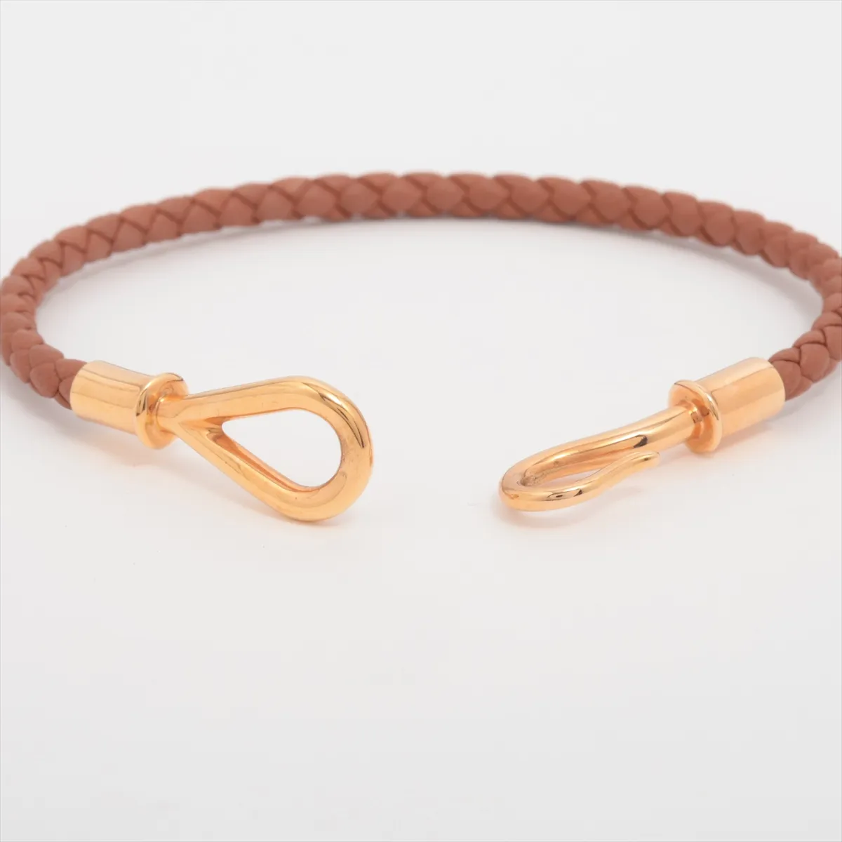 Jumbo Bracelet, GP x Leather, Brown, — view 5