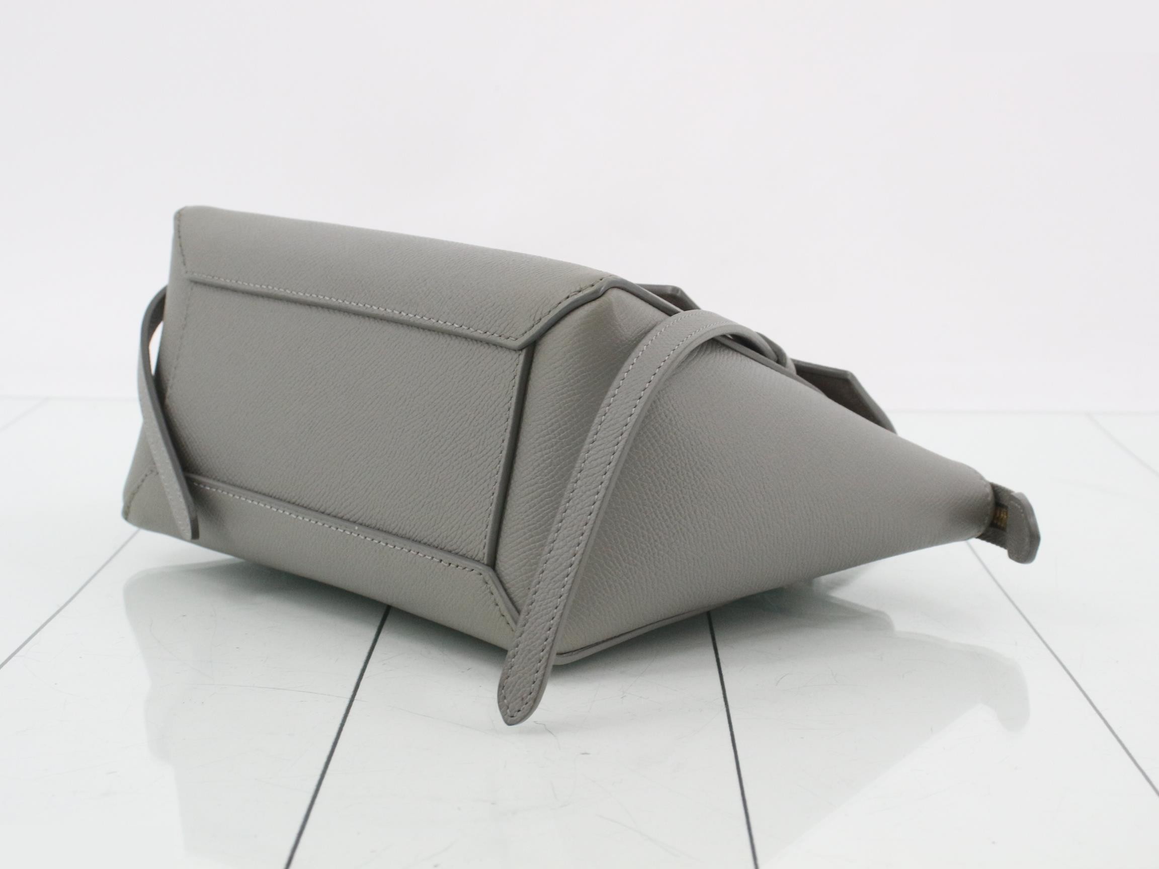 Belt bag, leather, 2-way, shoulder/handbag, gray — view 6