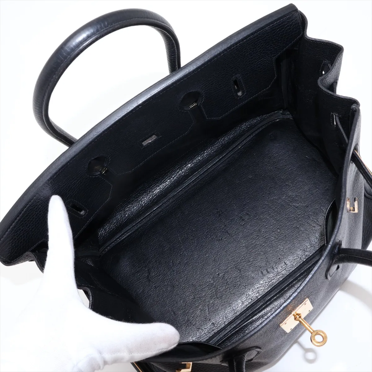 [Individually packaged] Hermes Birkin 35 Letournée Ardennes Black Gold Hardware F: 2002 — view 7