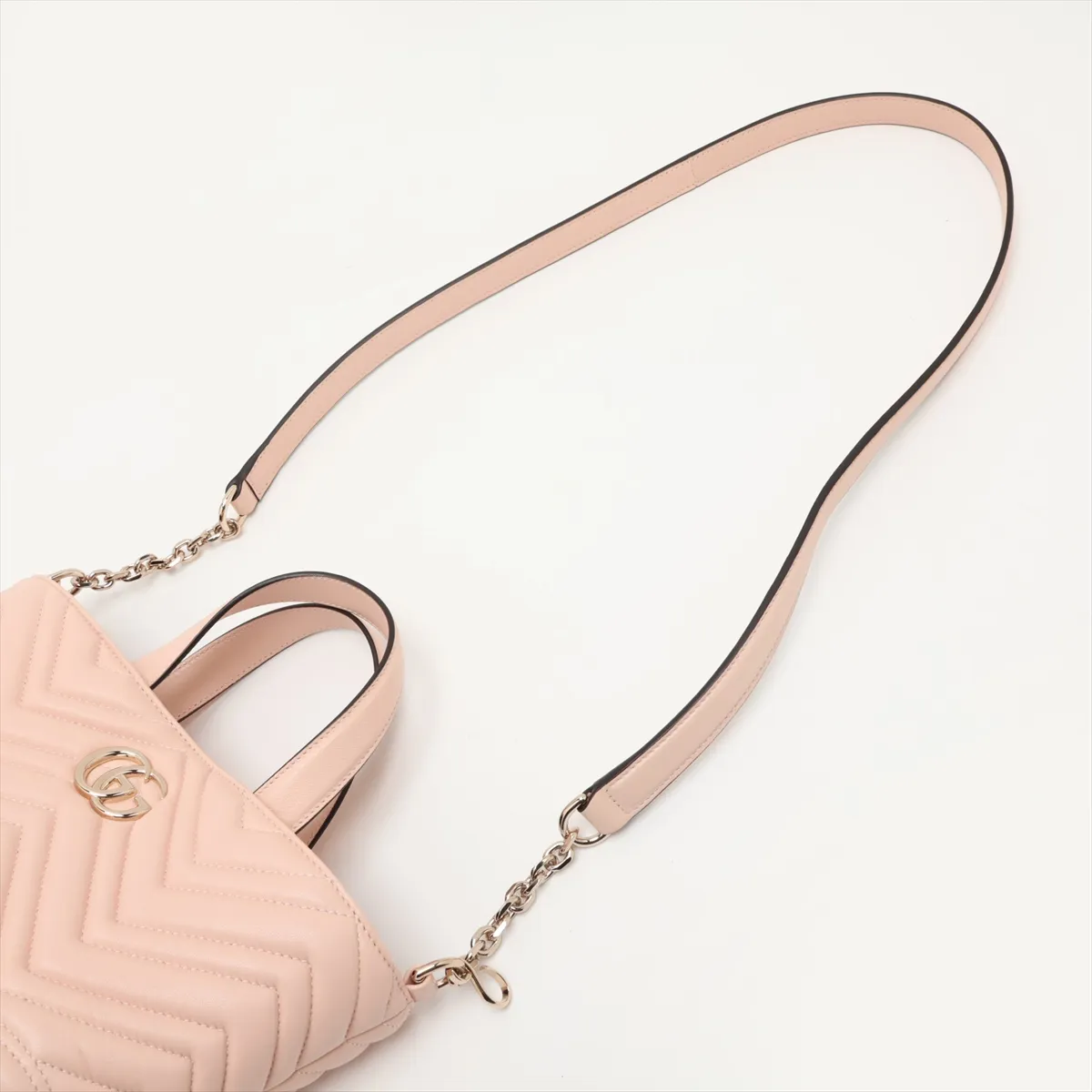 GG Marmont Leather 2-Way Handbag, Pink, 847386 — view 7