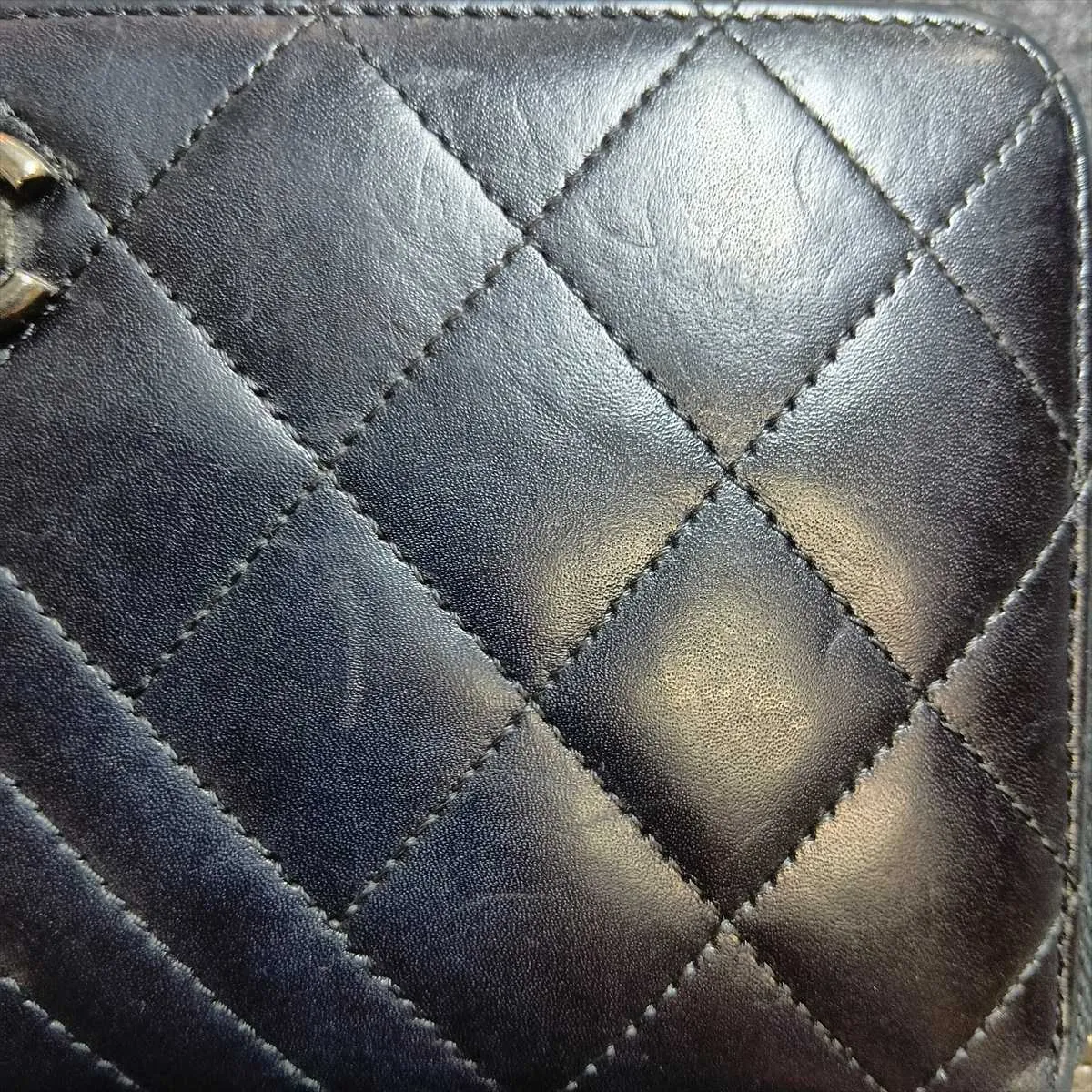 Coco Boy Lambskin Round Zip Wallet, Black with Silver Hardware, 20709736 — view 12