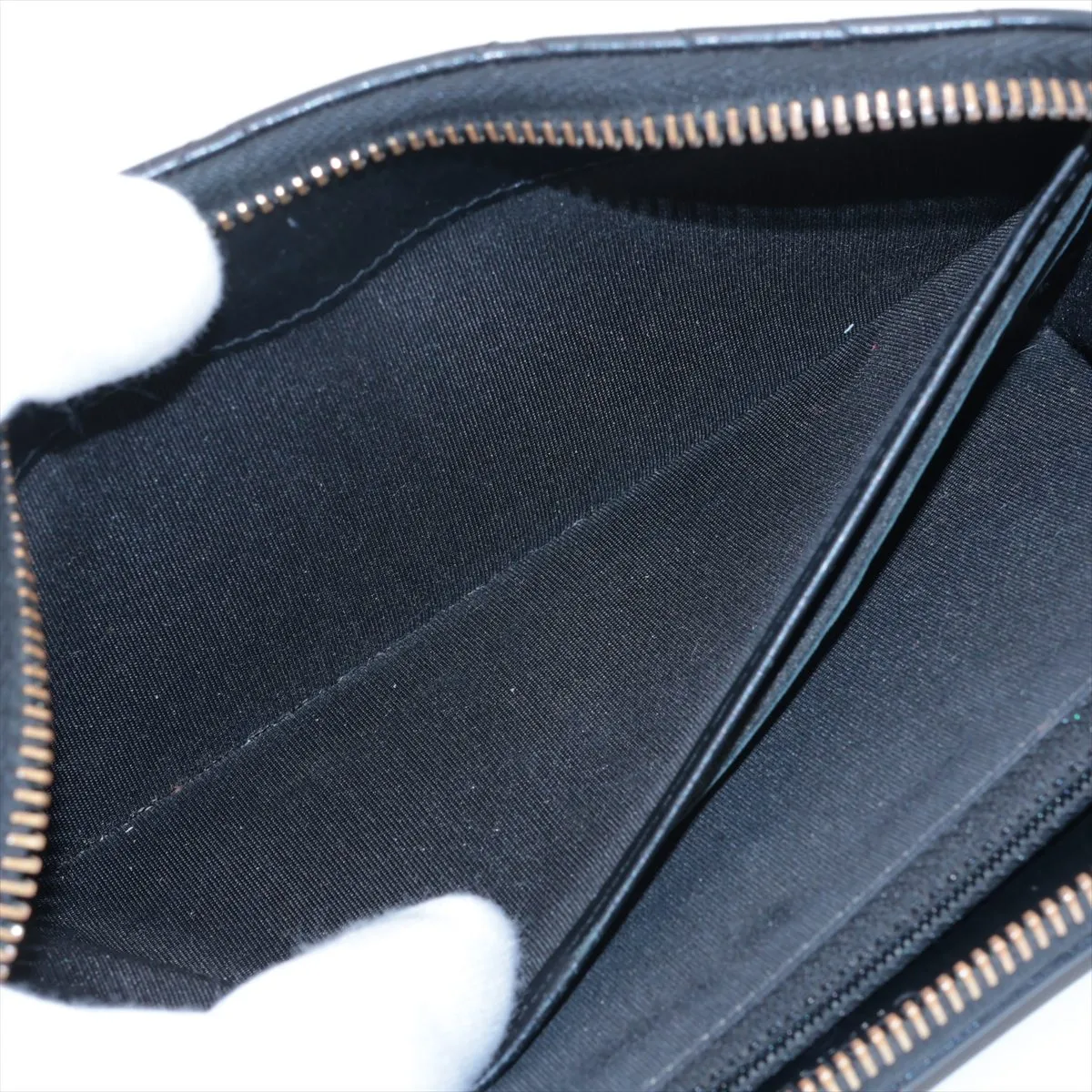 Coco Boy Lambskin Round Zip Wallet, Black with Silver Hardware, 20709736 — view 4