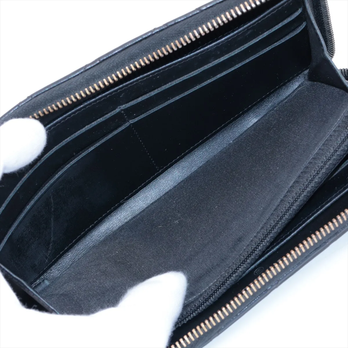 Coco Boy Lambskin Round Zip Wallet, Black with Silver Hardware, 20709736 — view 5