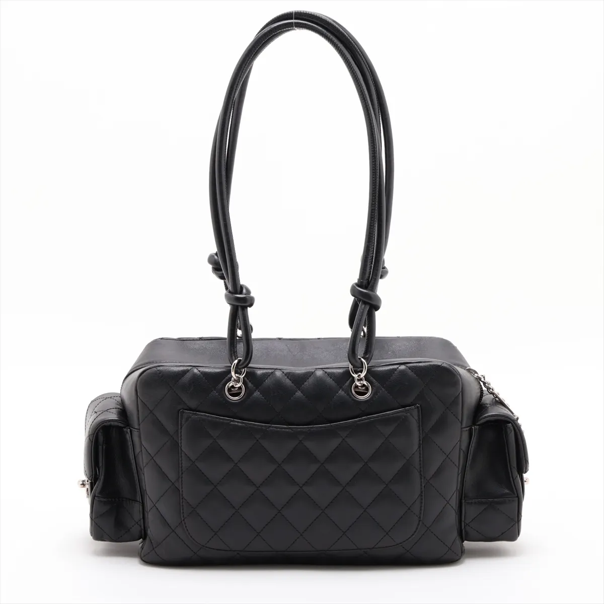 Cambon Line Lambskin Shoulder Bag, Black with Silver Hardware, 10211009 (Serial Number in the 10s) — view 2