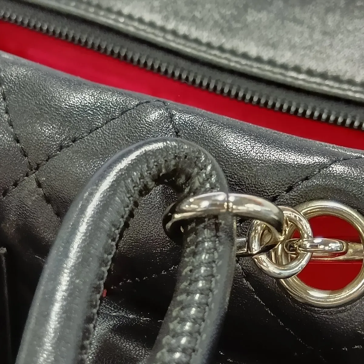 Cambon Line Lambskin Shoulder Bag, Black with Silver Hardware, 10211009 (Serial Number in the 10s) — view 15