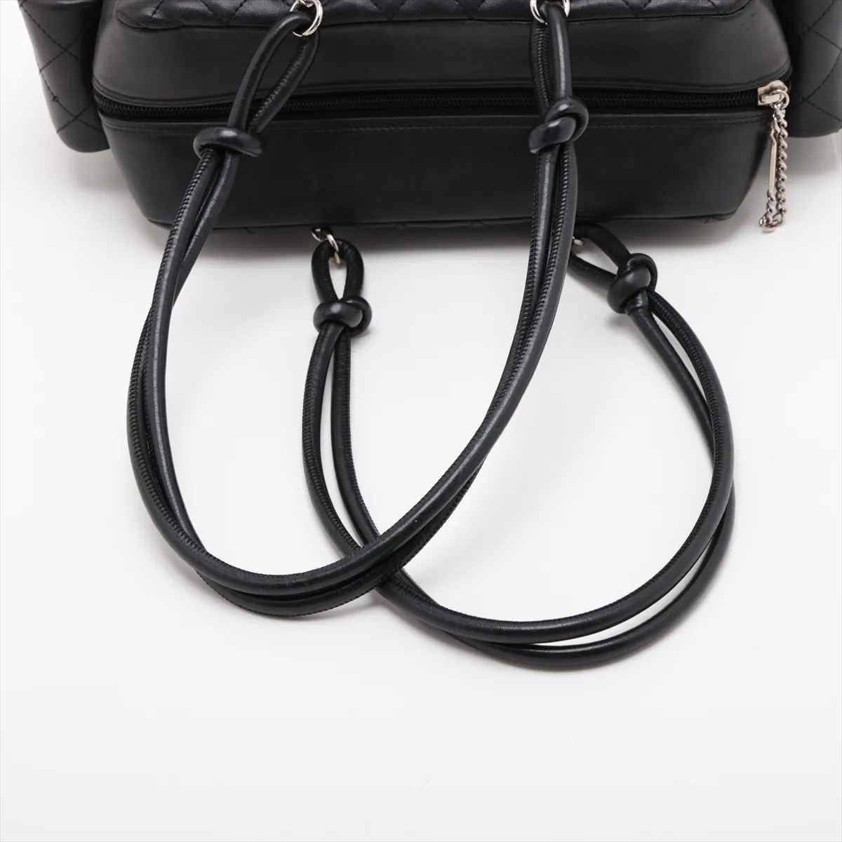 Cambon Line Lambskin Shoulder Bag, Black with Silver Hardware, 10211009 (Serial Number in the 10s) — view 5