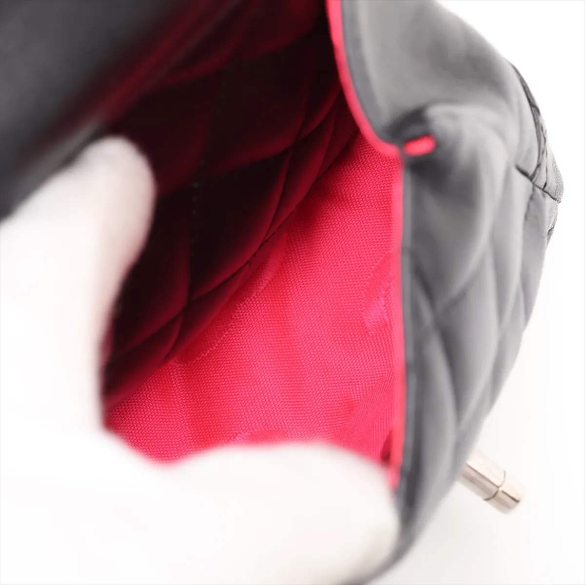Cambon Line Lambskin Shoulder Bag, Black with Silver Hardware, 10211009 (Serial Number in the 10s) — view 10