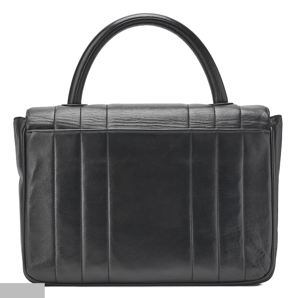 lambskin Mademoiselle handbag, black, gold hardware, serial number 3. — view 2