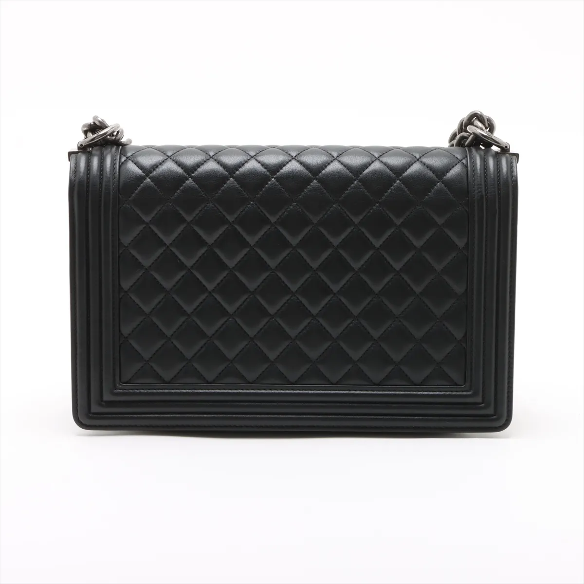 Boy Chanel 28 Large Lambskin Chain Shoulder Bag Black Gunmetal Hardware 20376286 20th Series A92193 — view 2