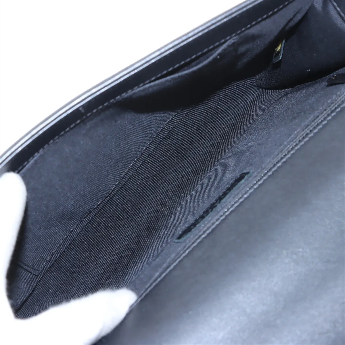 Boy Chanel 28 Large Lambskin Chain Shoulder Bag Black Gunmetal Hardware 20376286 20th Series A92193 — view 6
