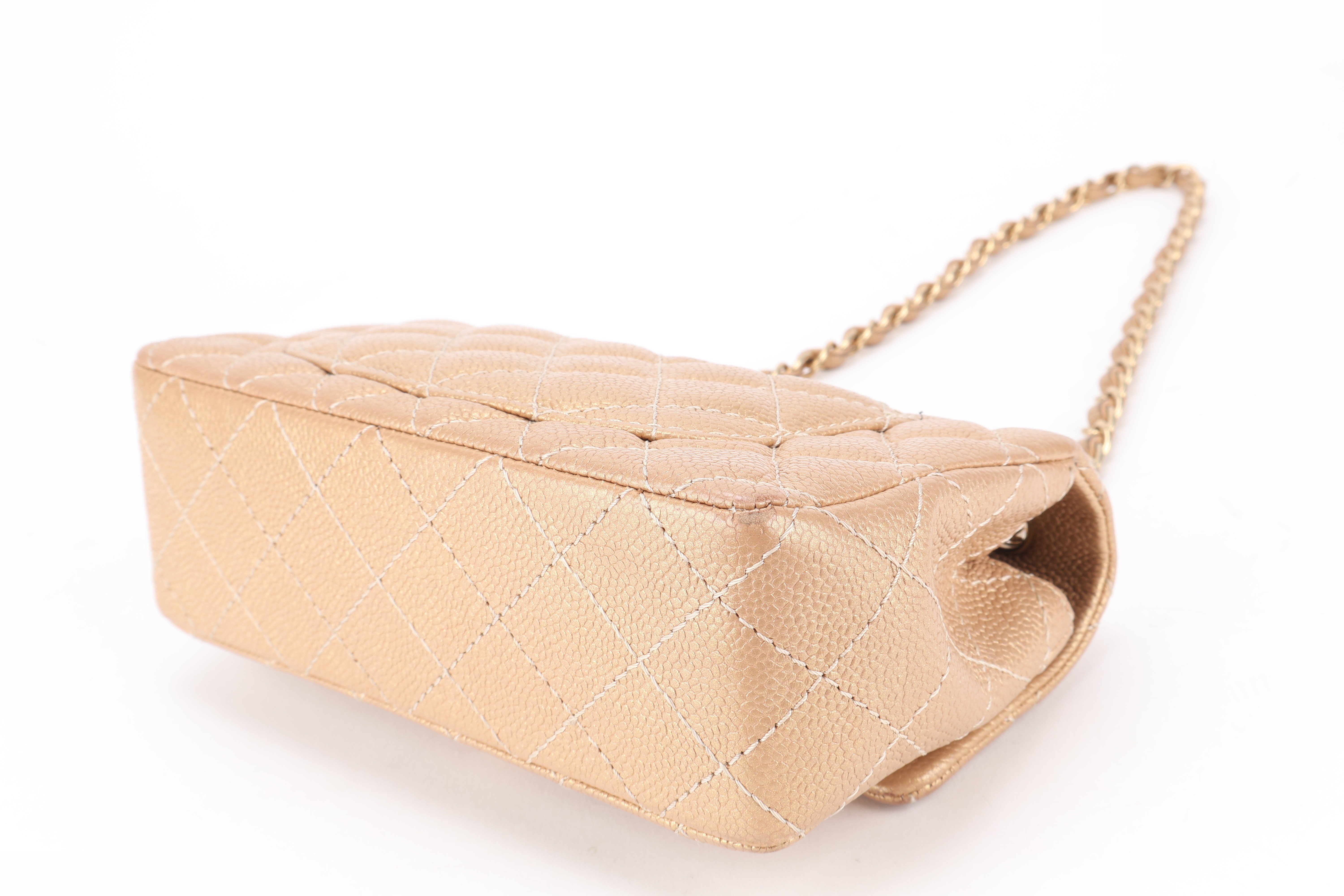 CLASSIC FLAP MINI IRIDESCENT GOLD CAVIAR — view 4