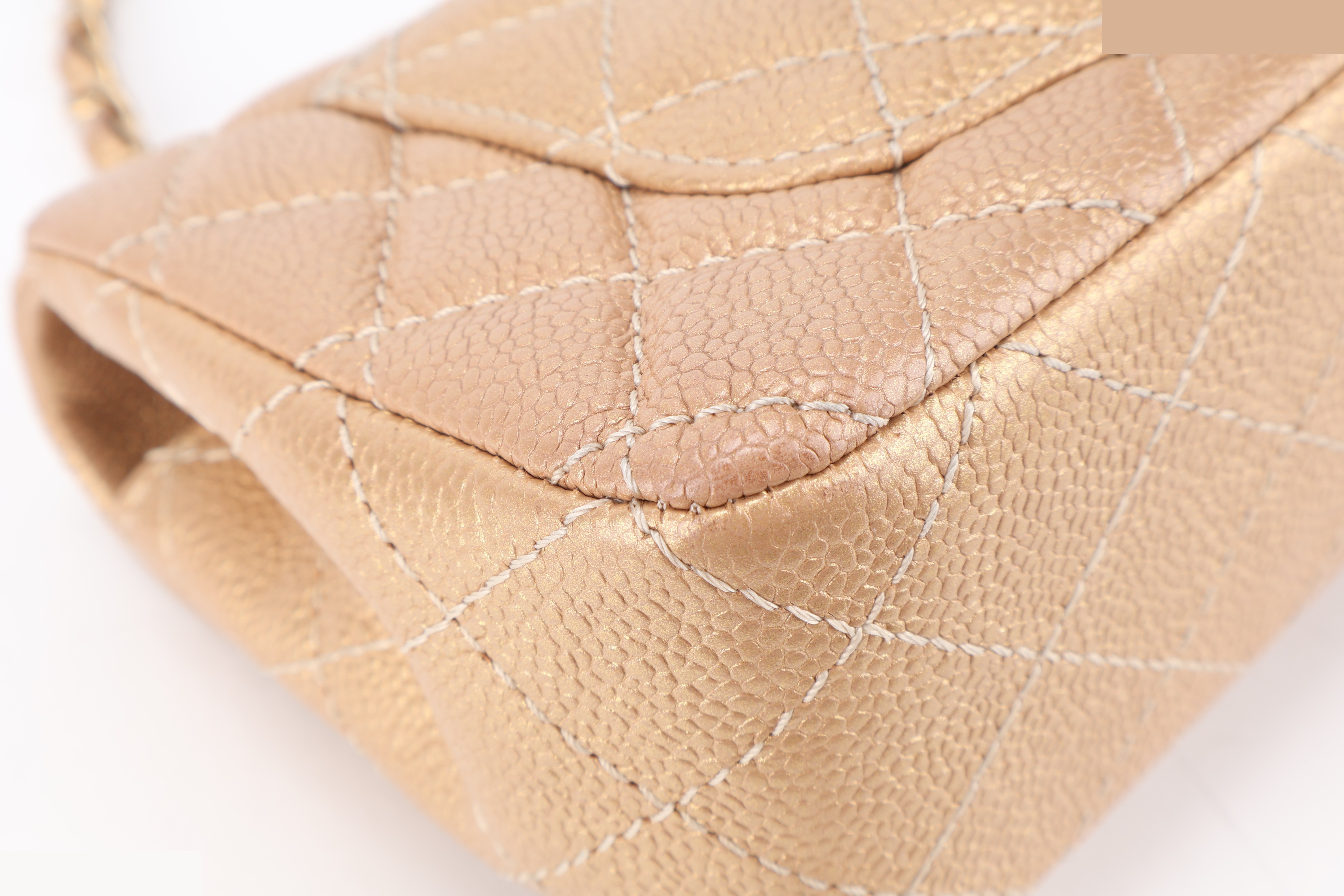 CLASSIC FLAP MINI IRIDESCENT GOLD CAVIAR — view 6
