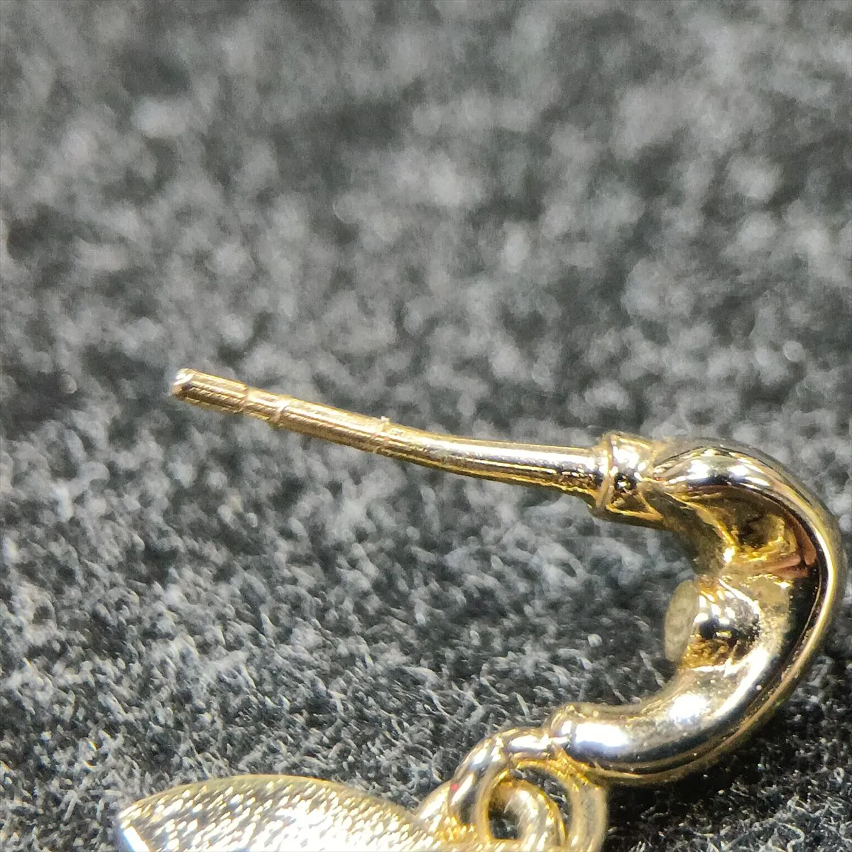 Coco Mark B25V Earrings (Pair) GP x Rhinestone Gold. Shows signs of wear, — view 7