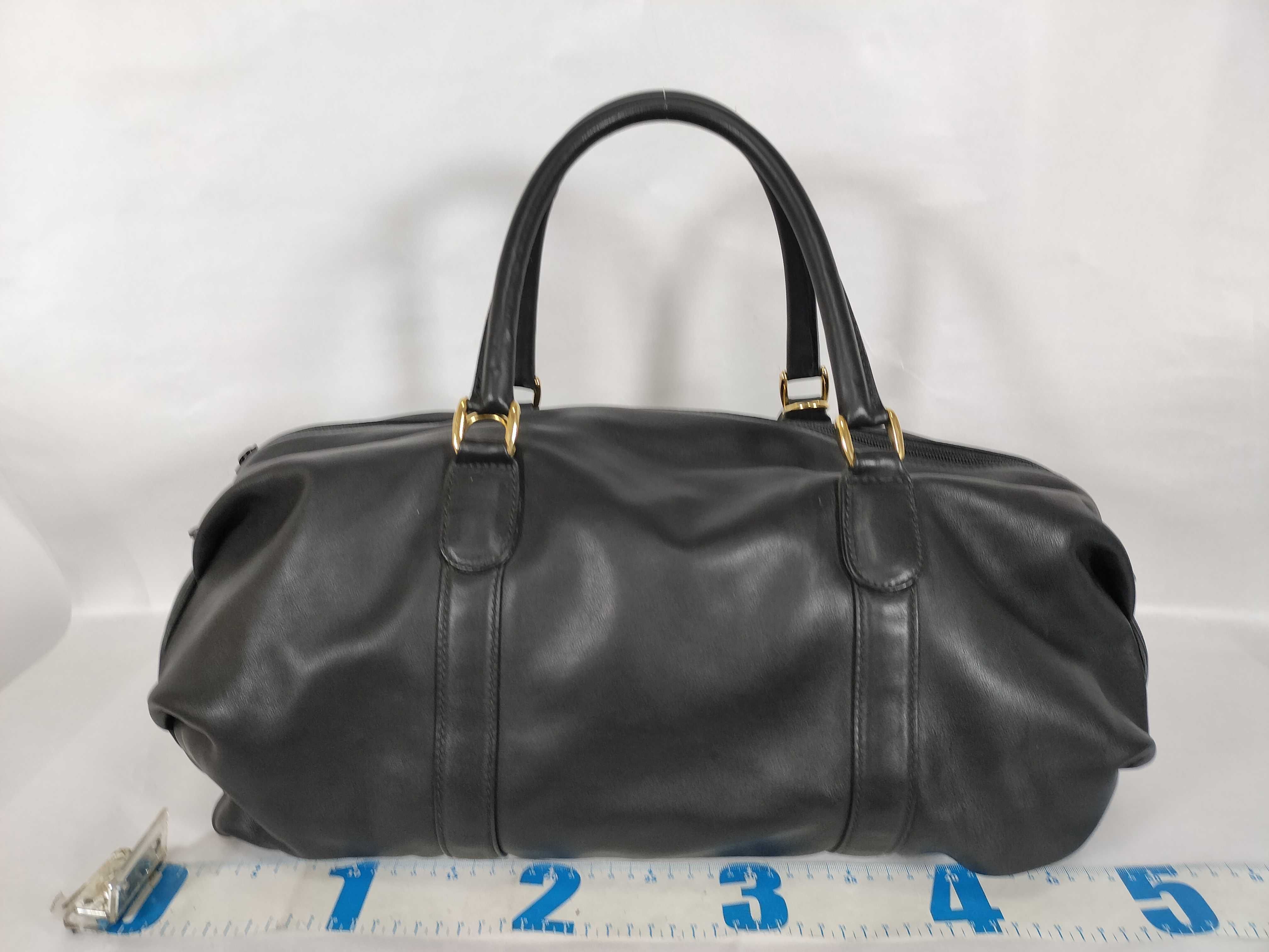 Leather 2-Way Boston Bag, Made in Italy, 002-865-0297 — view 2