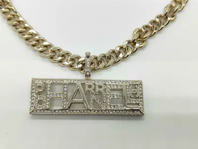 Plate Necklace Rhinestone Coco Mark Necklace
