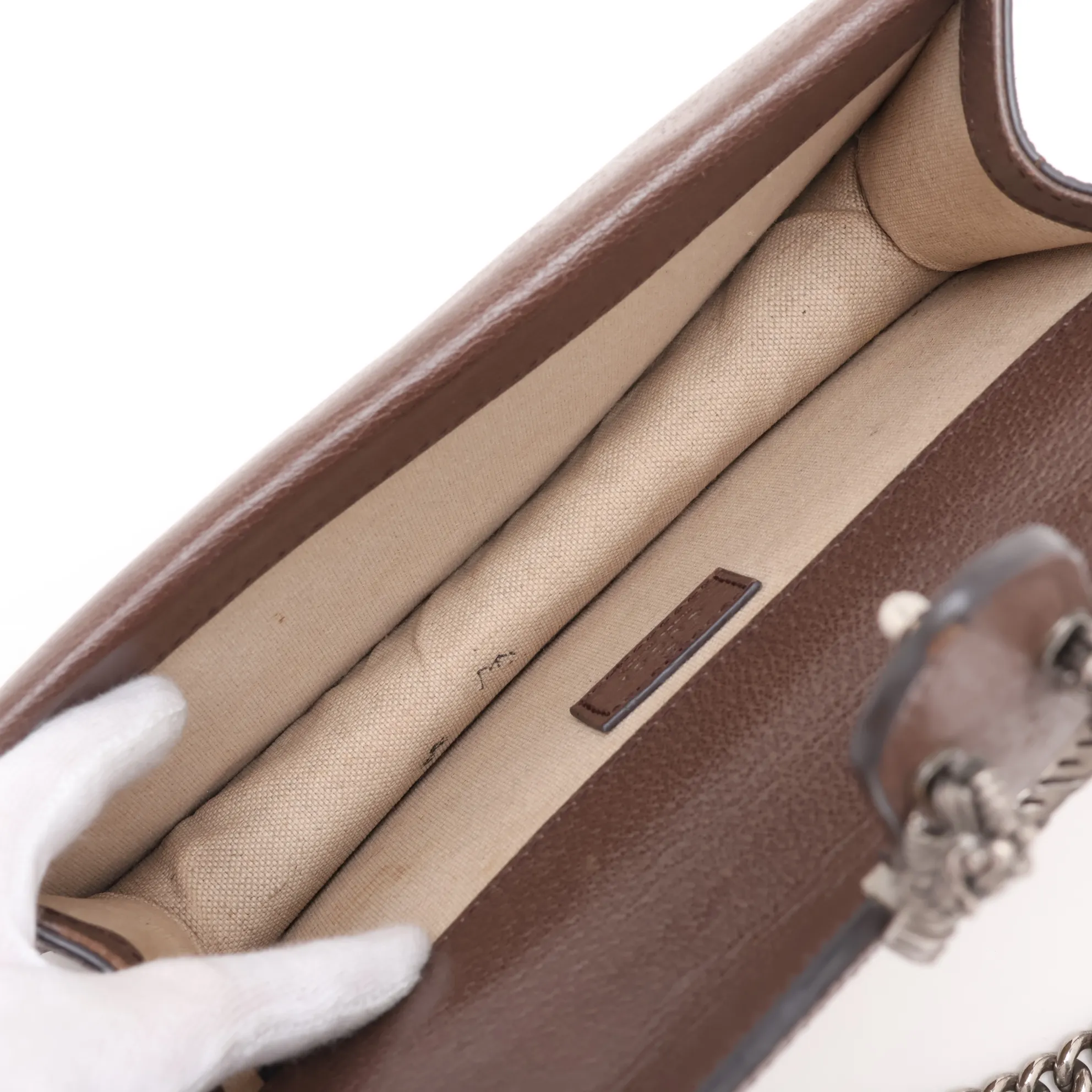 Jumbo GG Dionysus Canvas x Leather Chain Shoulder Bag, Silver, 499623 — view 7