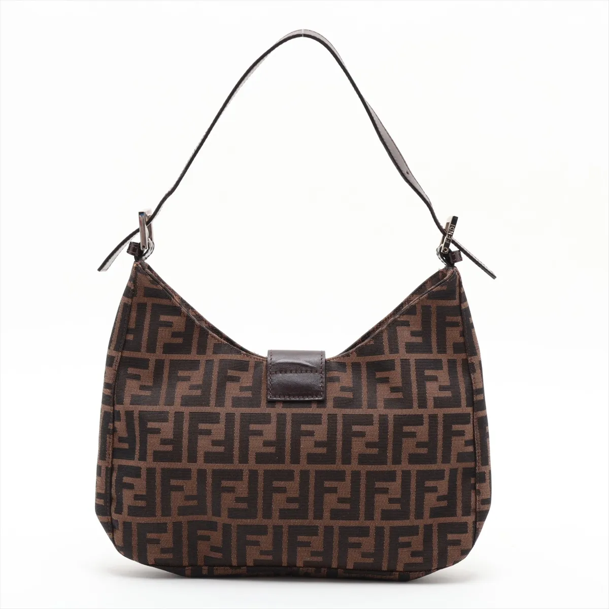 Zucca Canvas x Leather Shoulder Bag, Brown — view 2