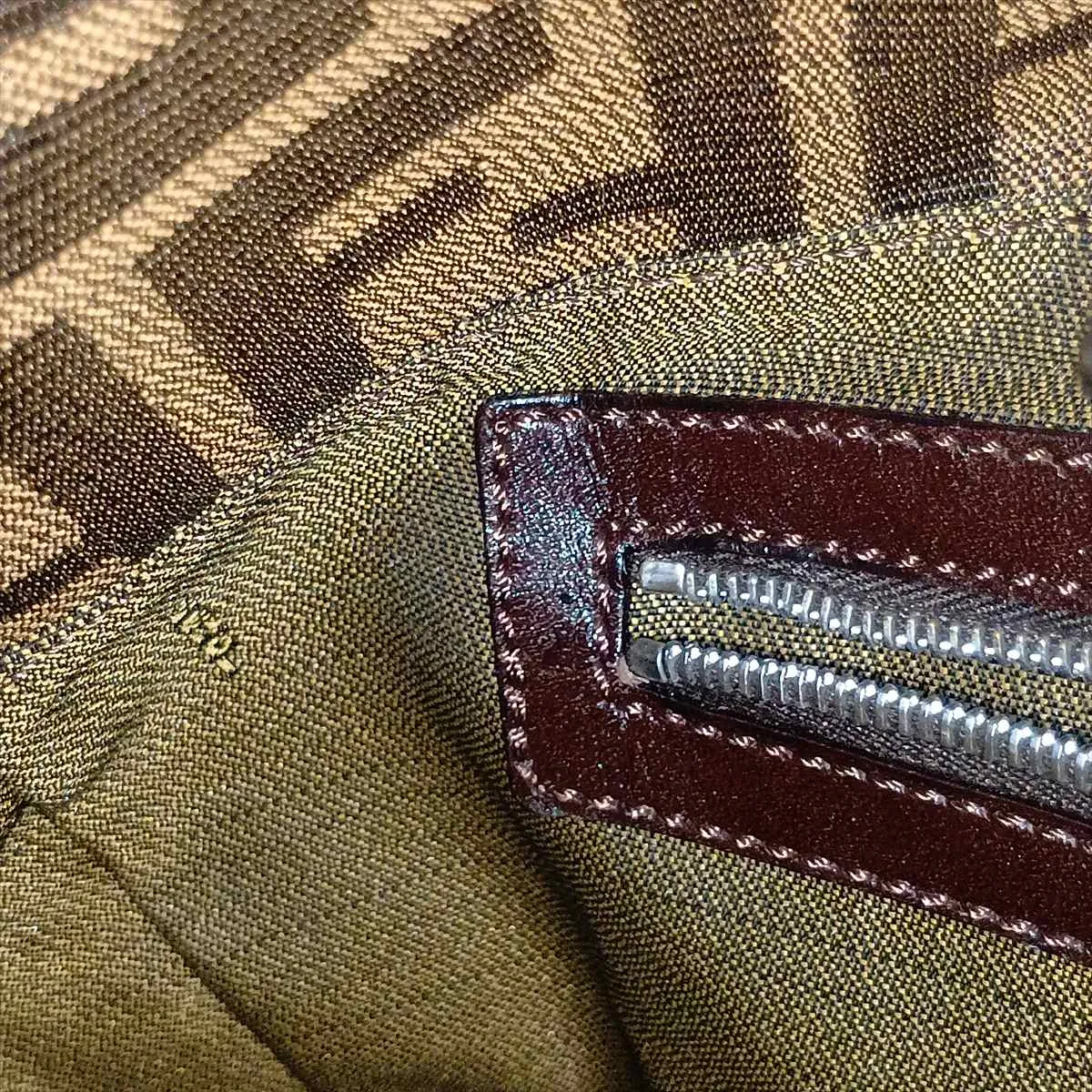 Zucca Canvas x Leather Shoulder Bag, Brown — view 13