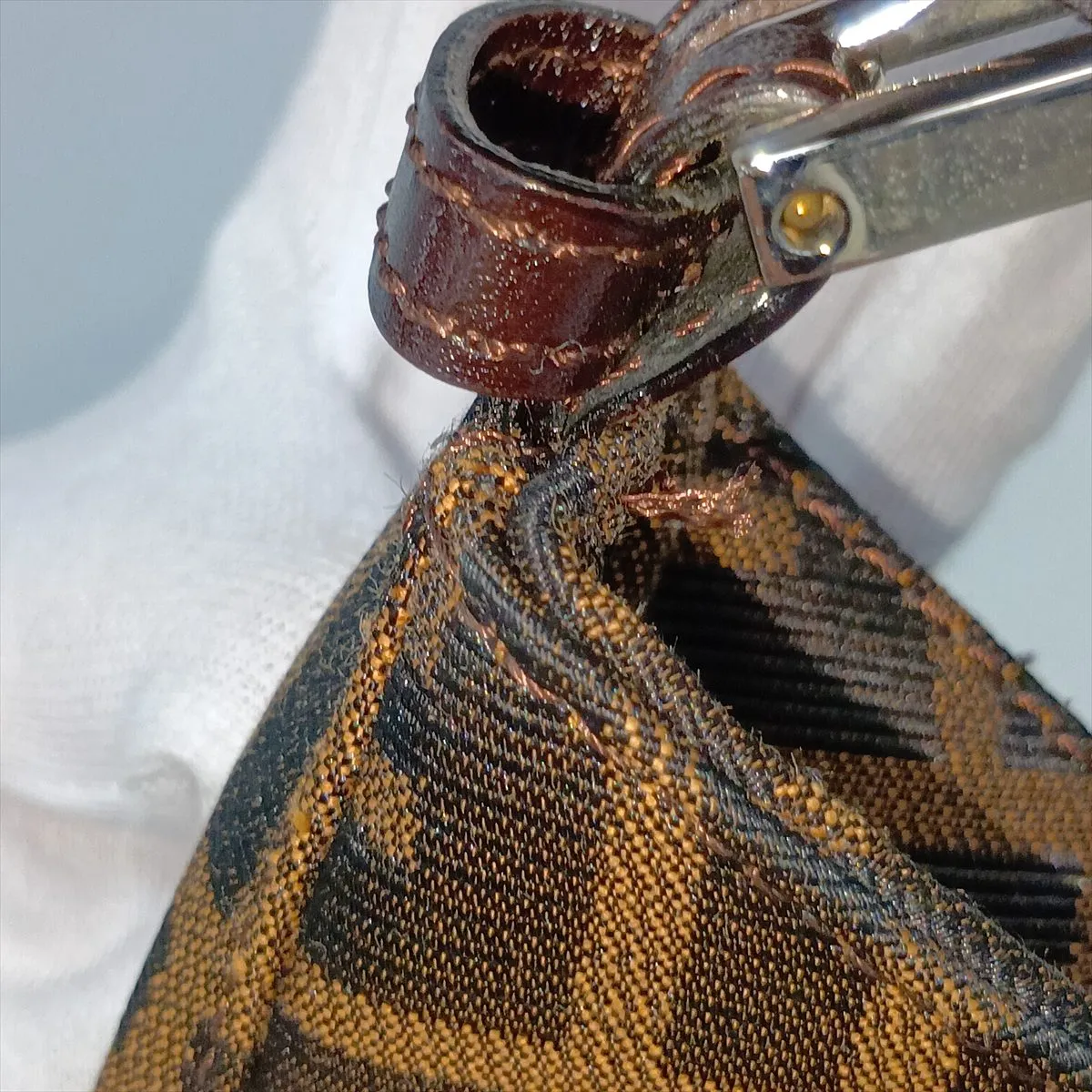 Zucca Canvas x Leather Shoulder Bag, Brown — view 15