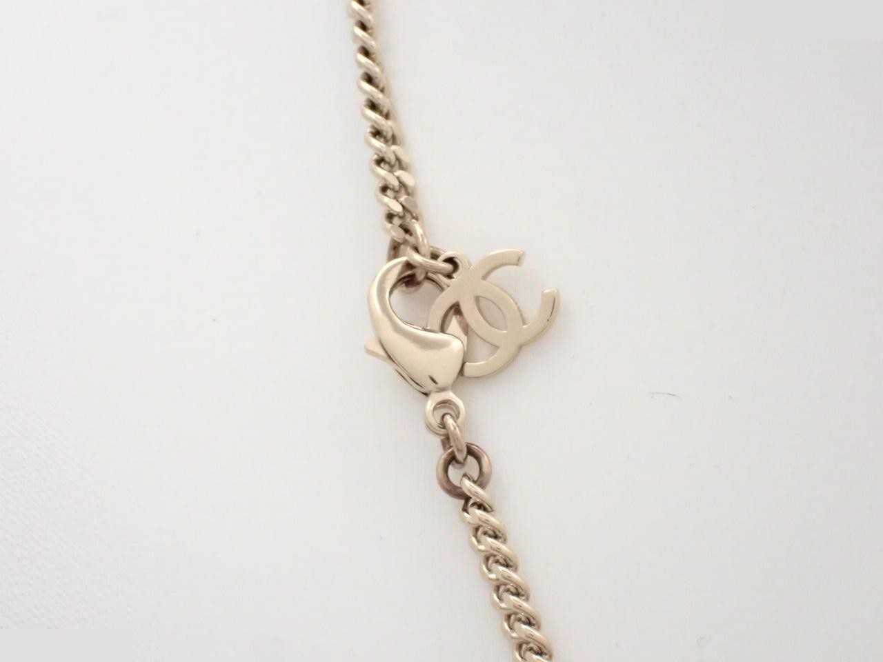 Necklace, metal, glass stone & rhinestone, chain approximately 60cm — view 2