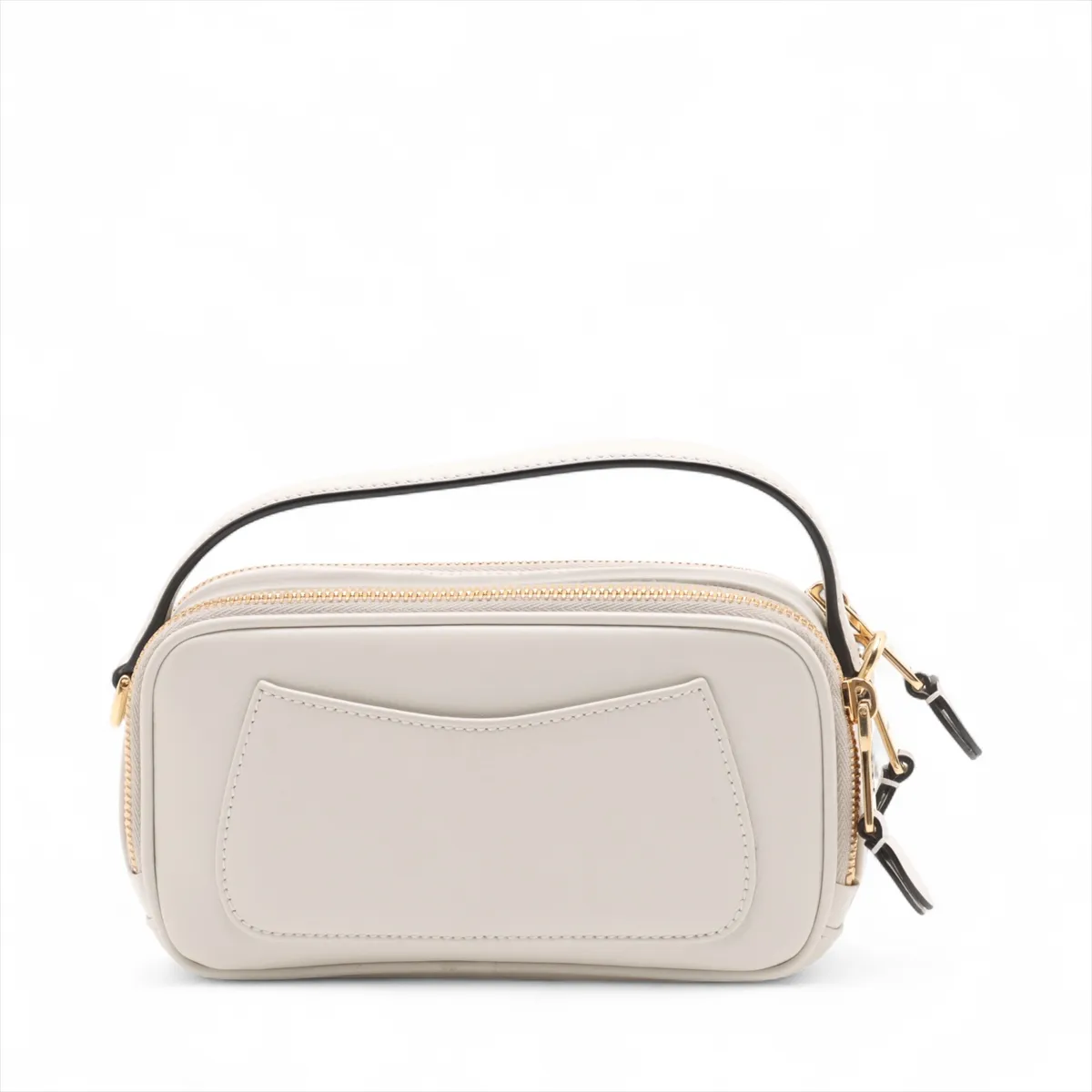 Leather 2-Way Handbag, White, 5BH229 — view 2