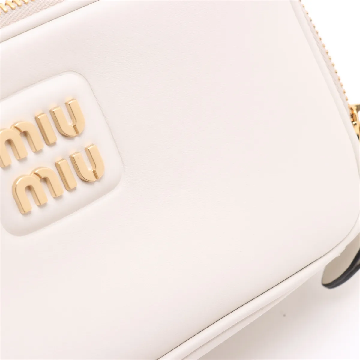 Leather 2-Way Handbag, White, 5BH229 — view 11