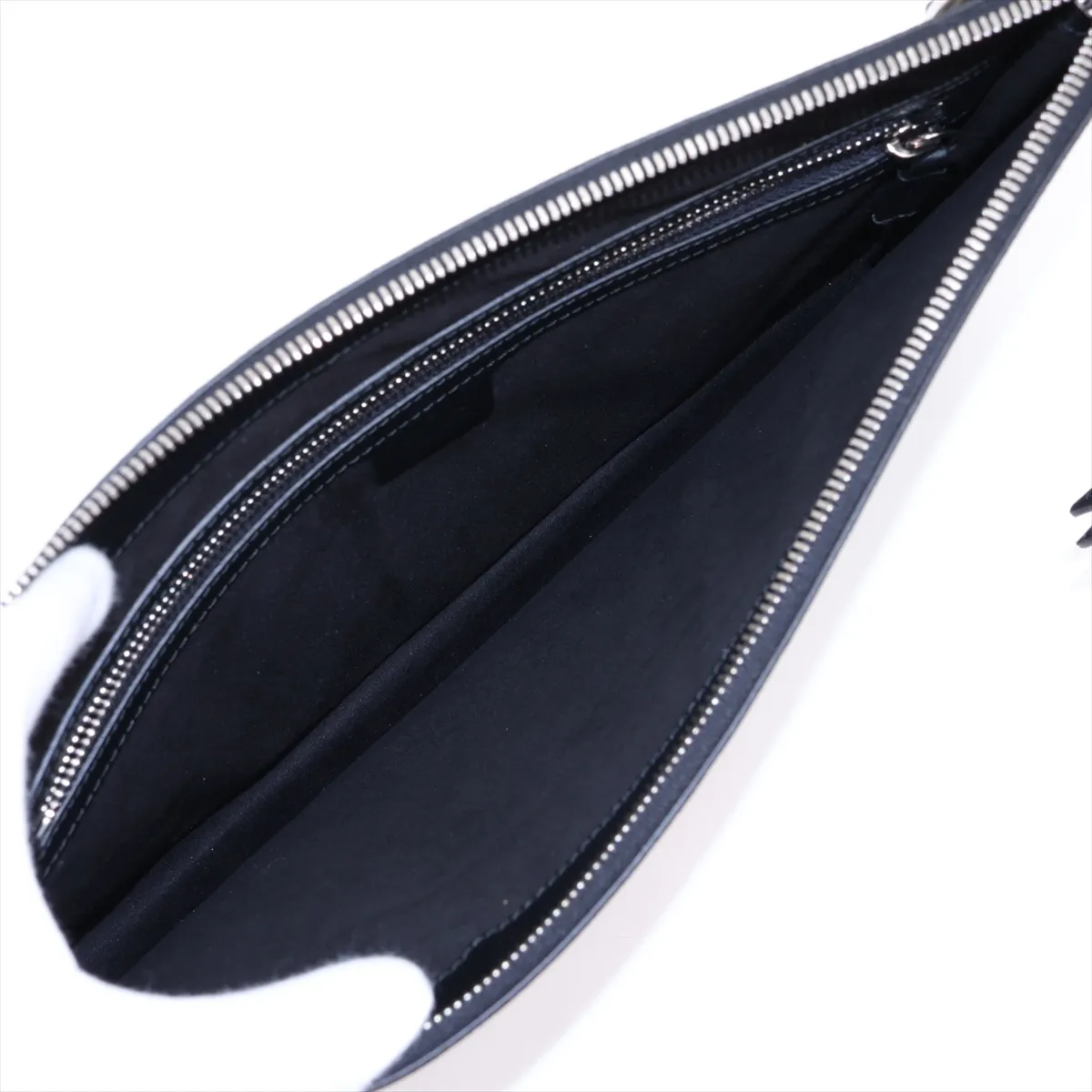 GG Kaleido 429004 PVC x Leather Clutch Bag, Black x Beige — view 5