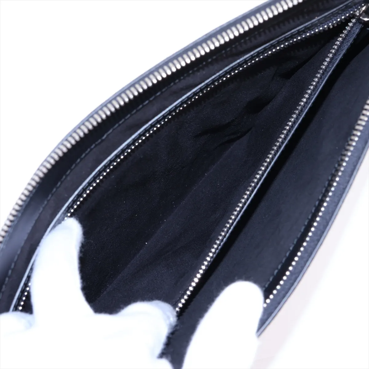 GG Kaleido 429004 PVC x Leather Clutch Bag, Black x Beige — view 6