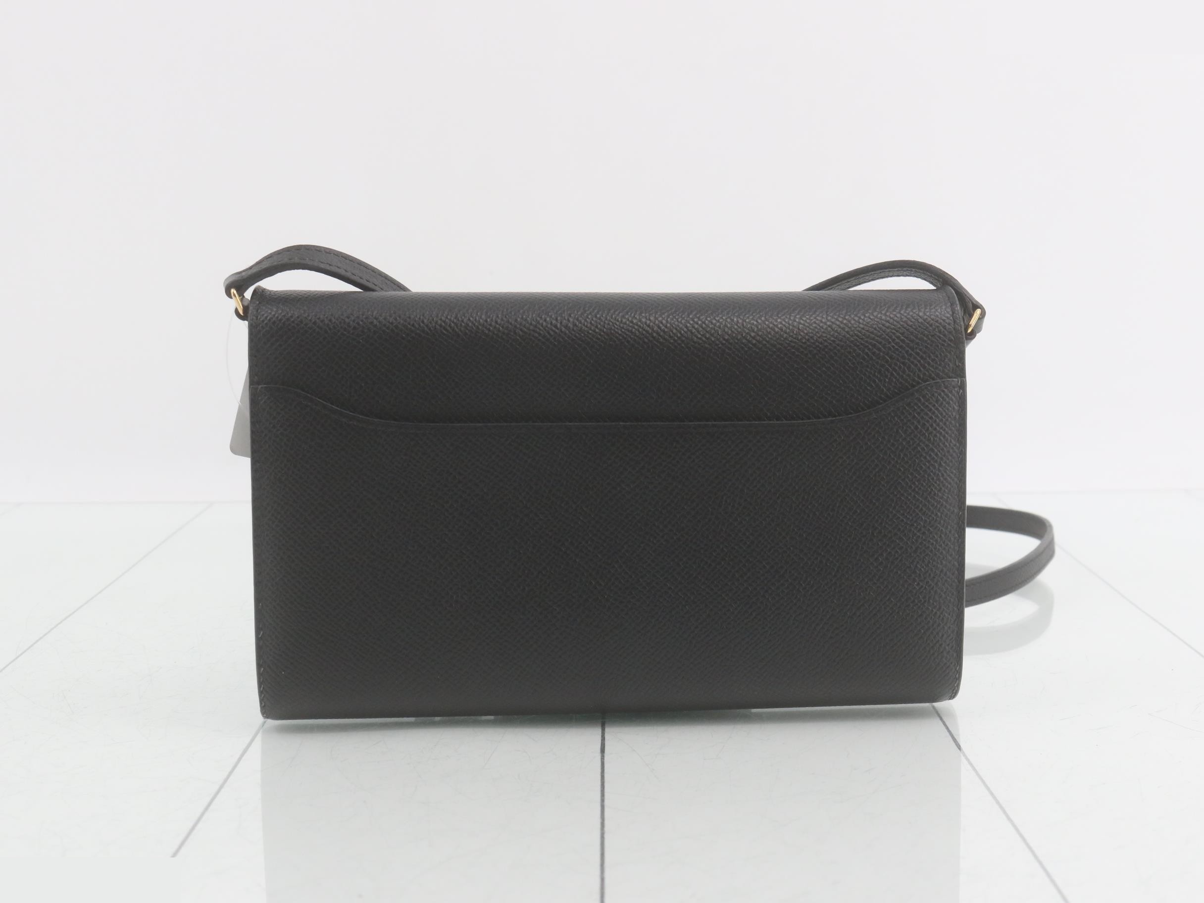 Constance To Go Leather Shoulder Wallet, Y Stamp, Black — view 2