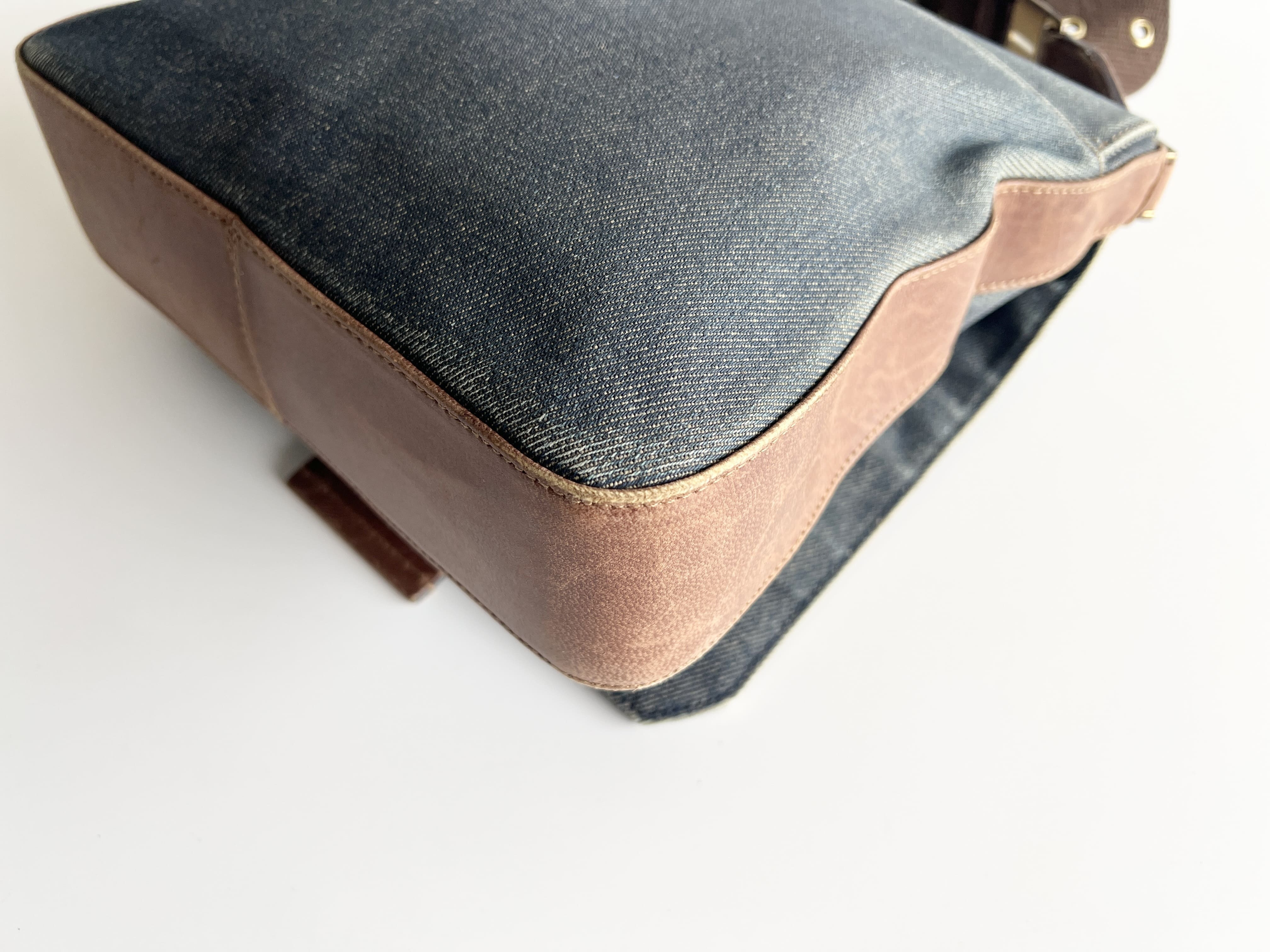 Christian Street Chic Denim Leather Shoulder Bag One-Shoulder Bag * Shoulder Bag — view 12
