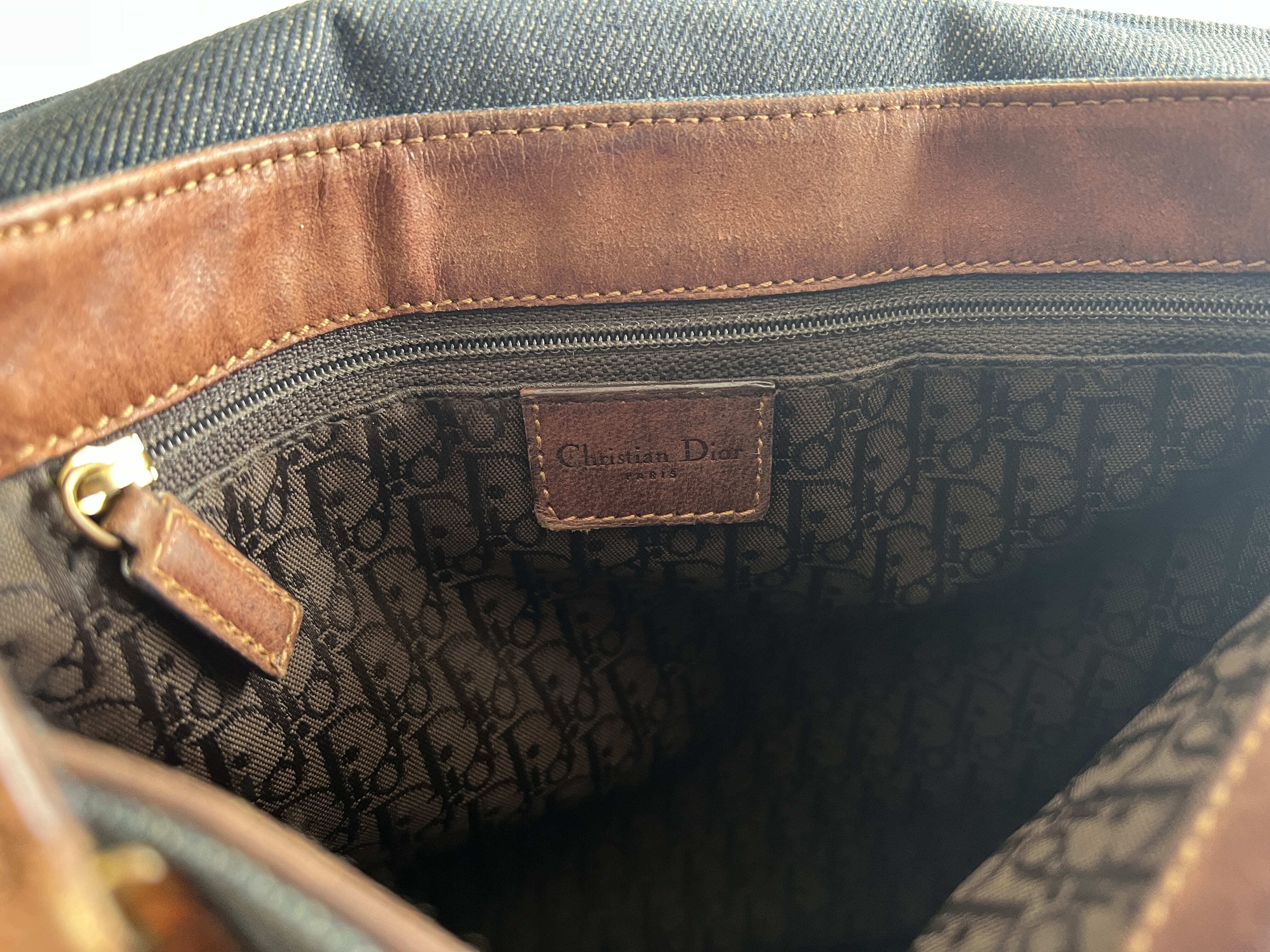 Christian Street Chic Denim Leather Shoulder Bag One-Shoulder Bag * Shoulder Bag — view 6