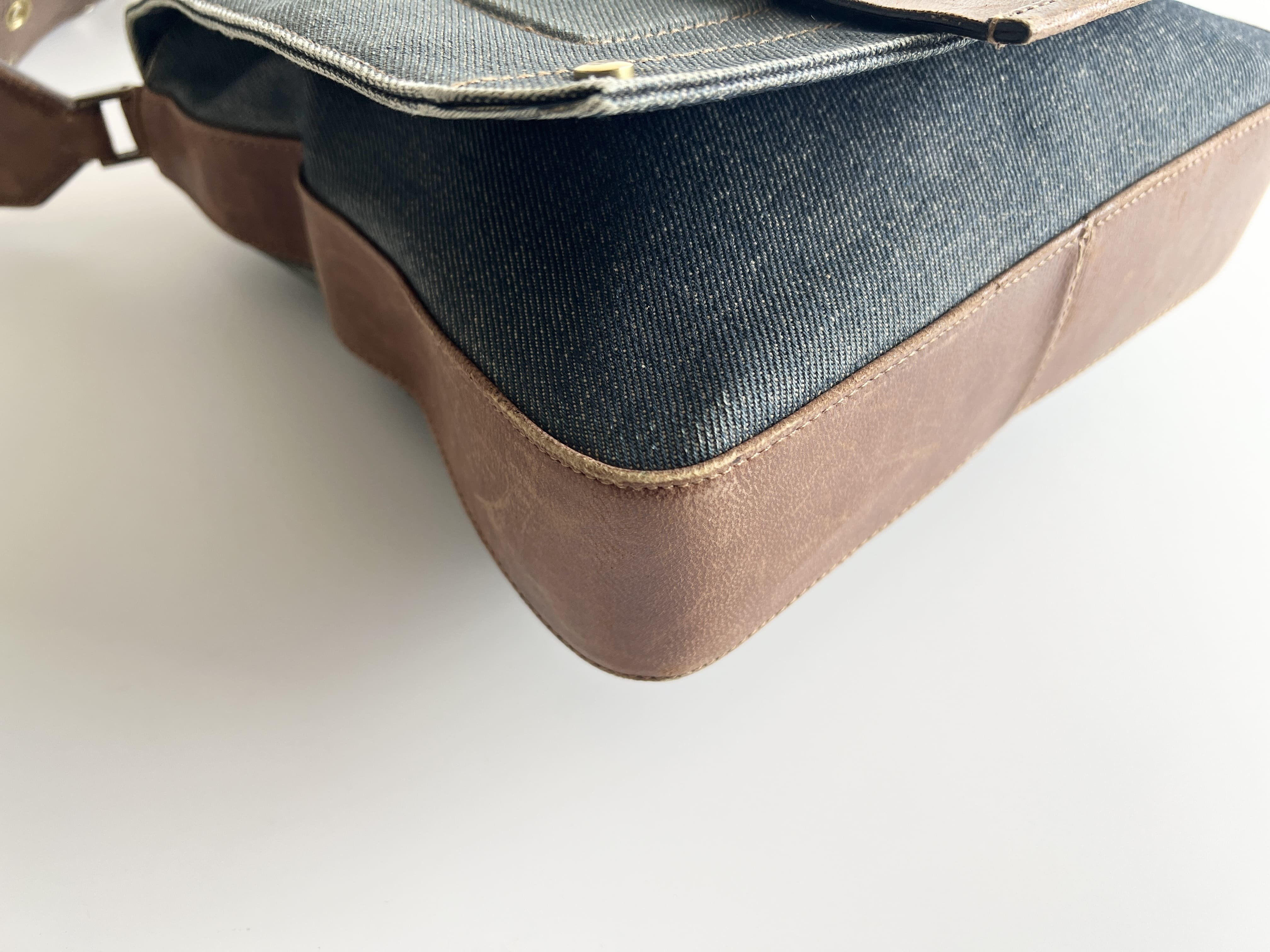 Christian Street Chic Denim Leather Shoulder Bag One-Shoulder Bag * Shoulder Bag — view 9