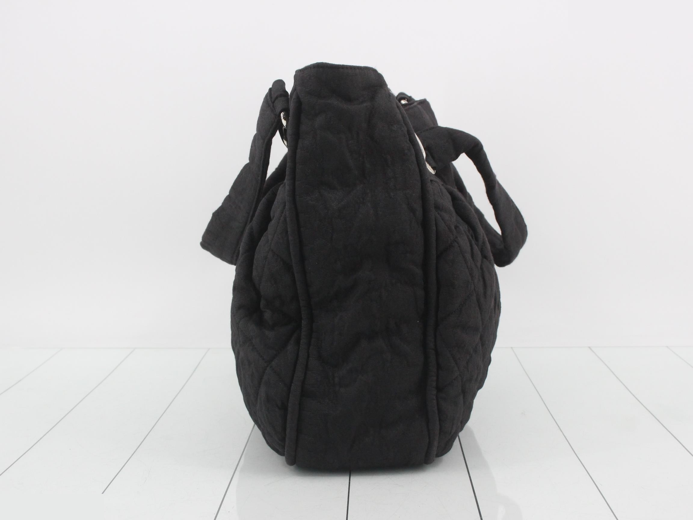 quilted tote bag, black — view 4