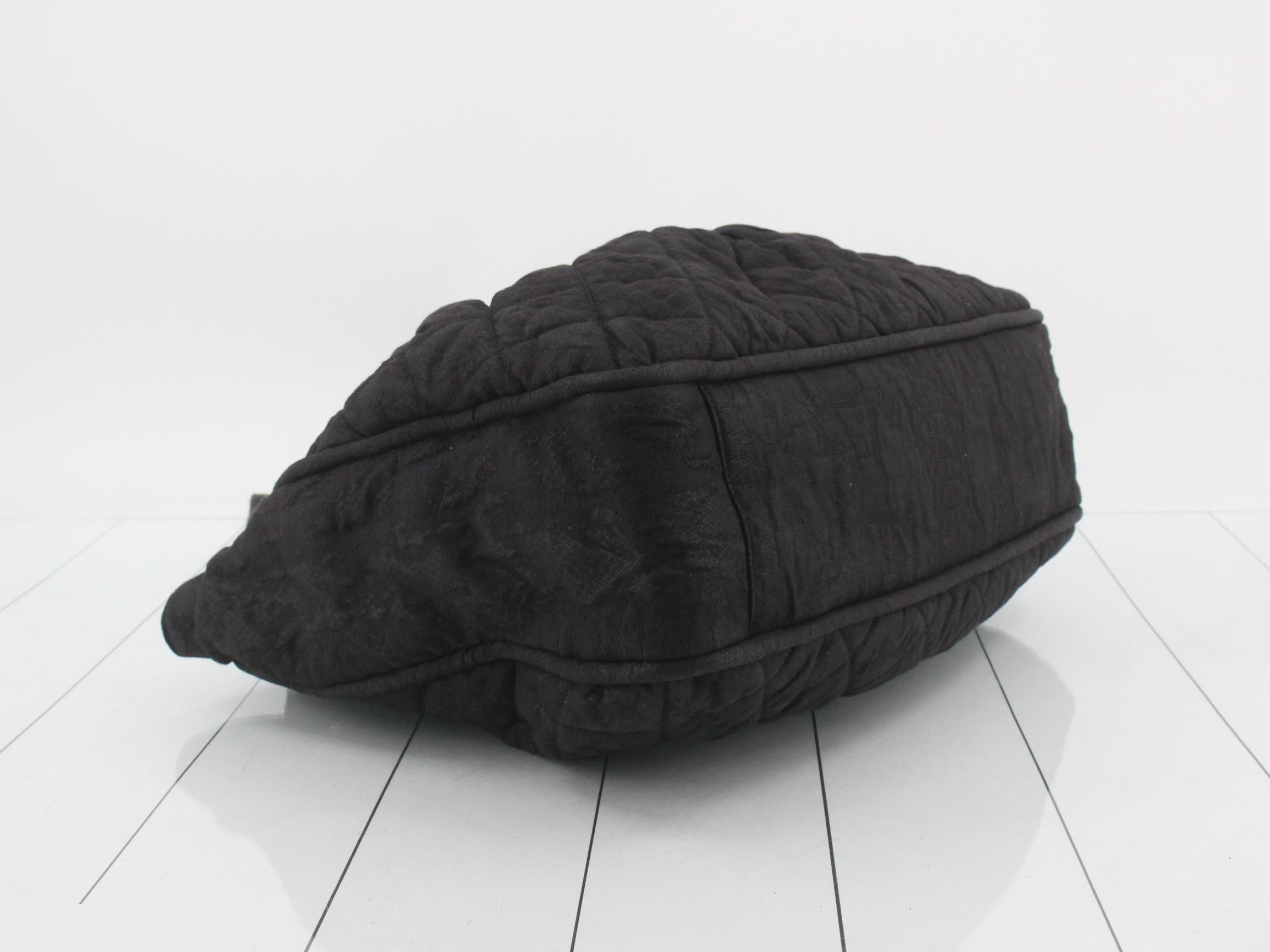 quilted tote bag, black — view 5