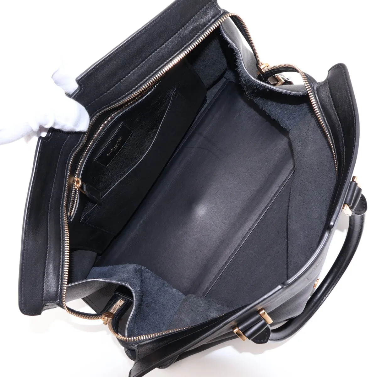 Cabas 394458 Leather Handbag, Black — view 7