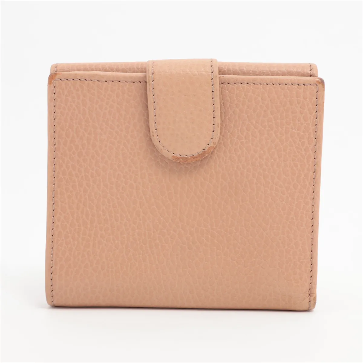Interlocking G 615525 Leather Compact Wallet Beige — view 2