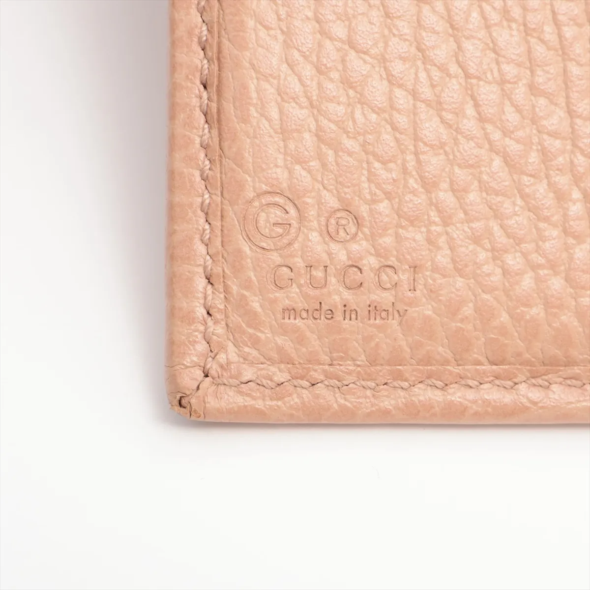 Interlocking G 615525 Leather Compact Wallet Beige — view 8