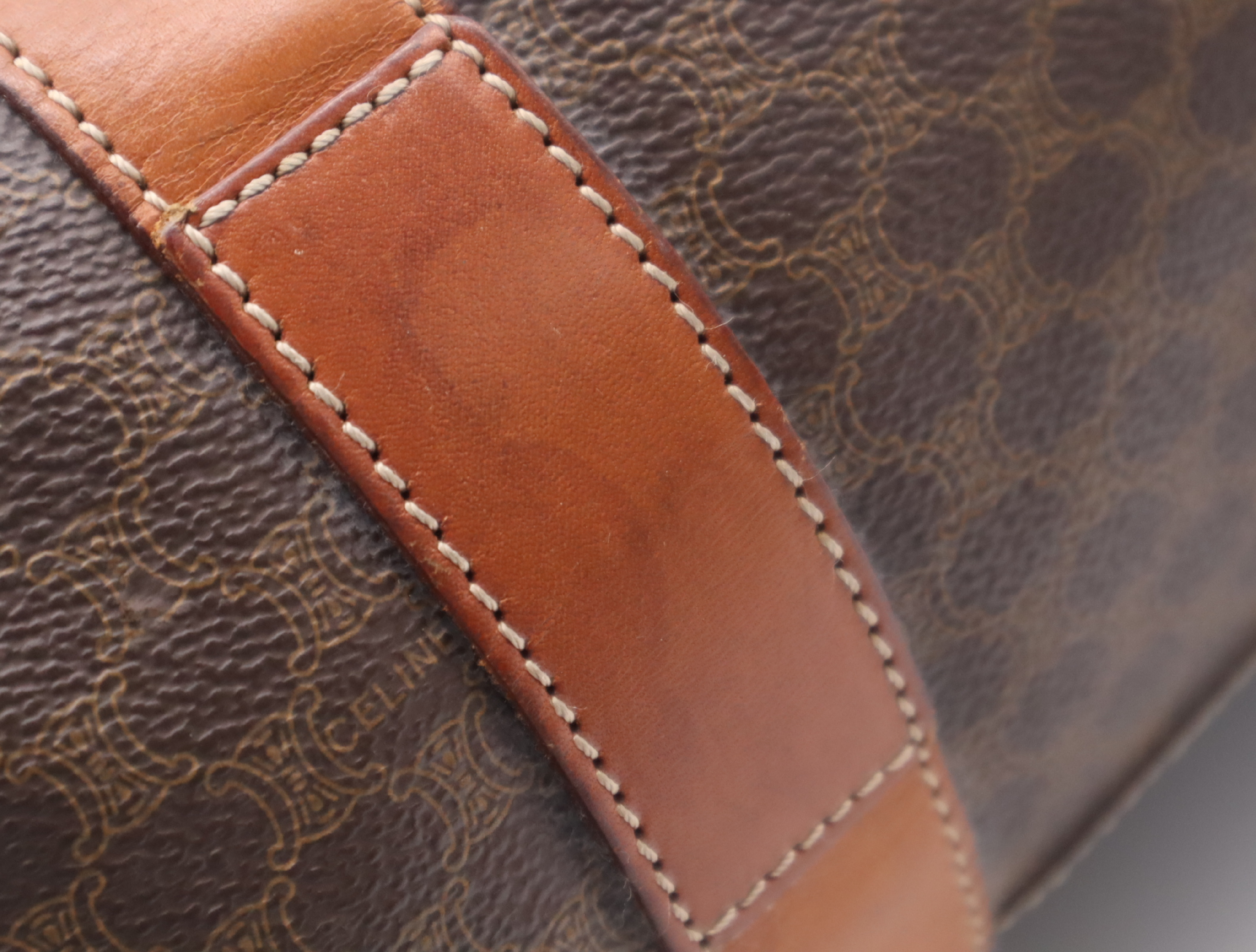Leather Macadam Pattern Tote Bag, Brown, Gold Hardware Tote Bag — view 14
