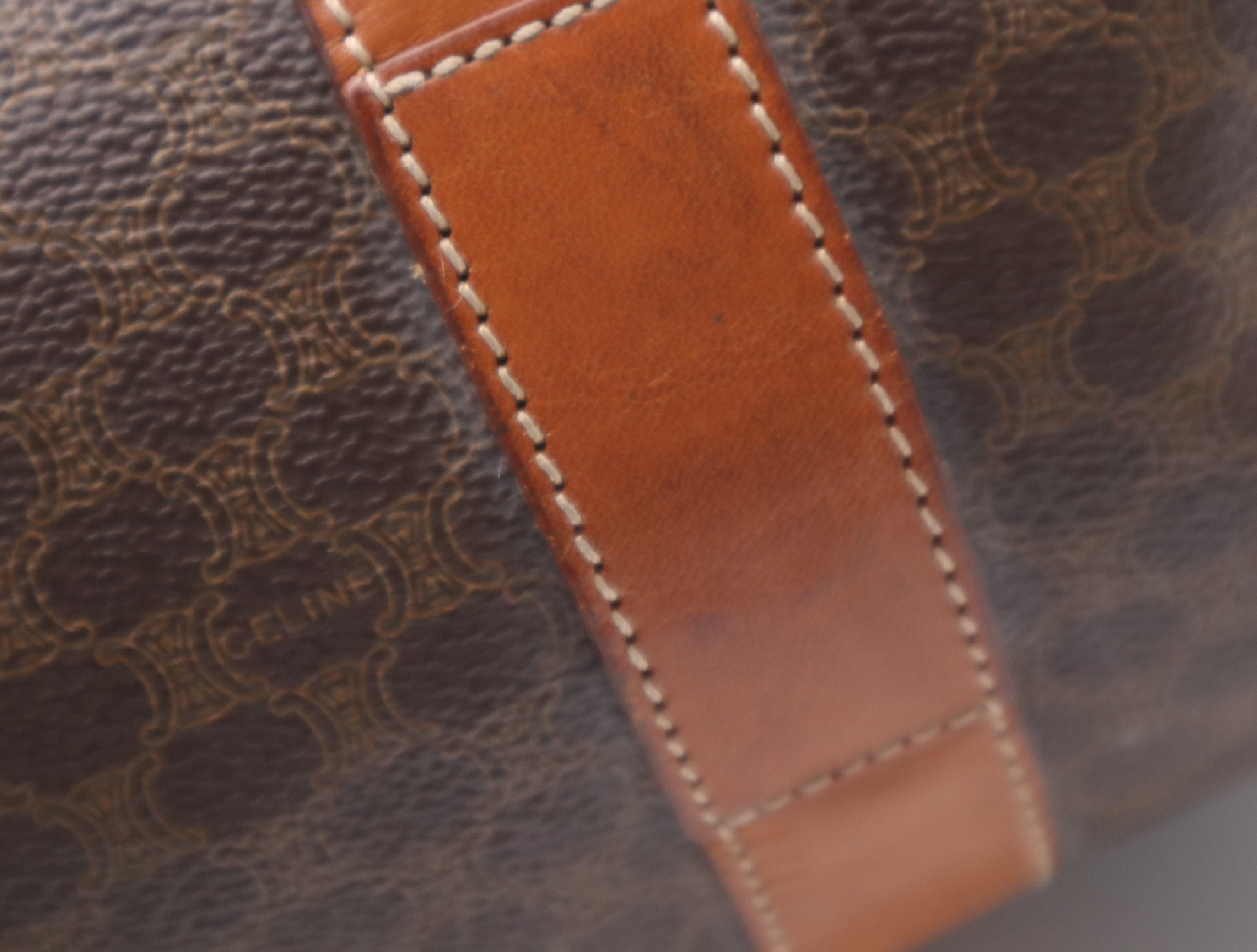 Leather Macadam Pattern Tote Bag, Brown, Gold Hardware Tote Bag — view 15