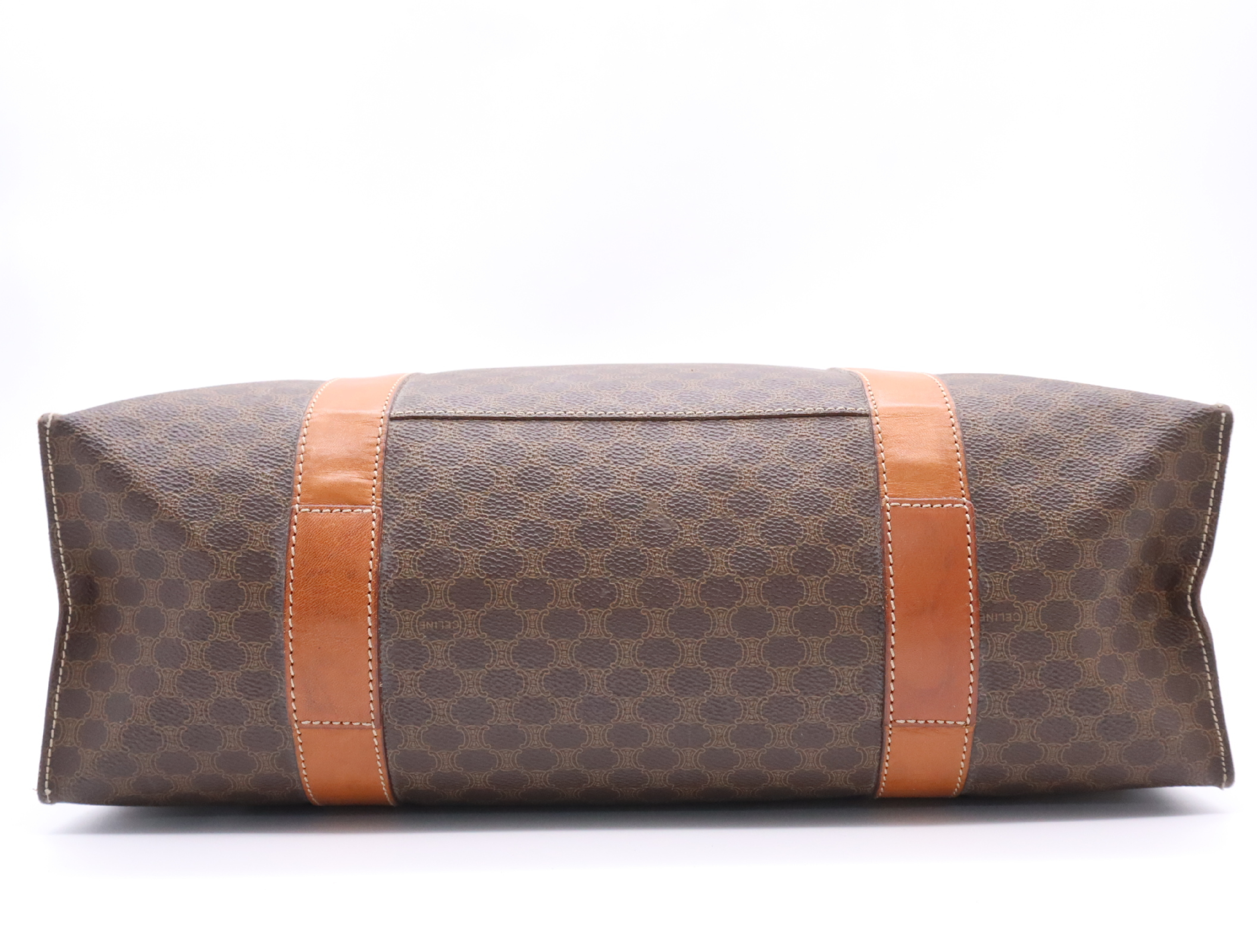 Leather Macadam Pattern Tote Bag, Brown, Gold Hardware Tote Bag — view 4
