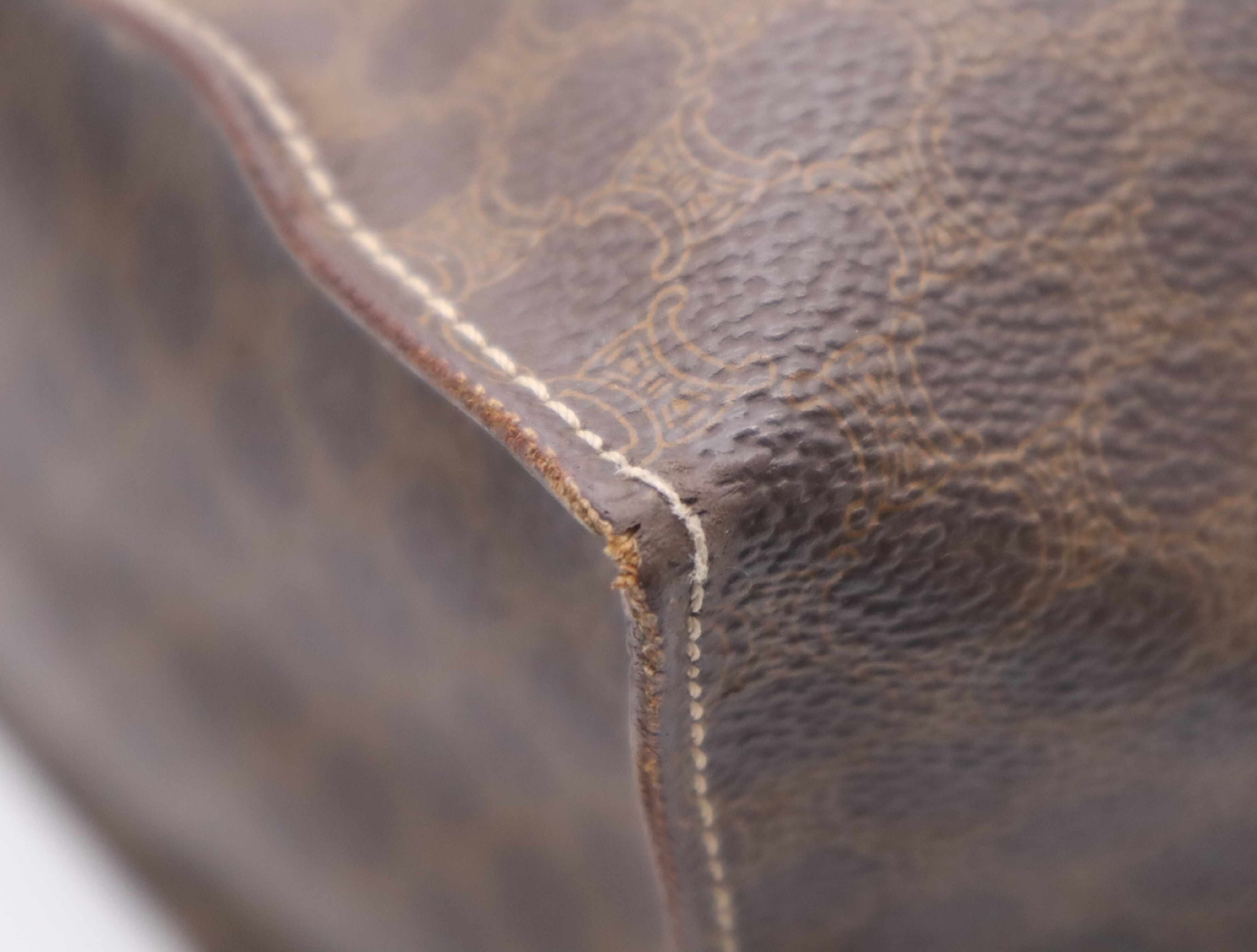 Leather Macadam Pattern Tote Bag, Brown, Gold Hardware Tote Bag — view 6