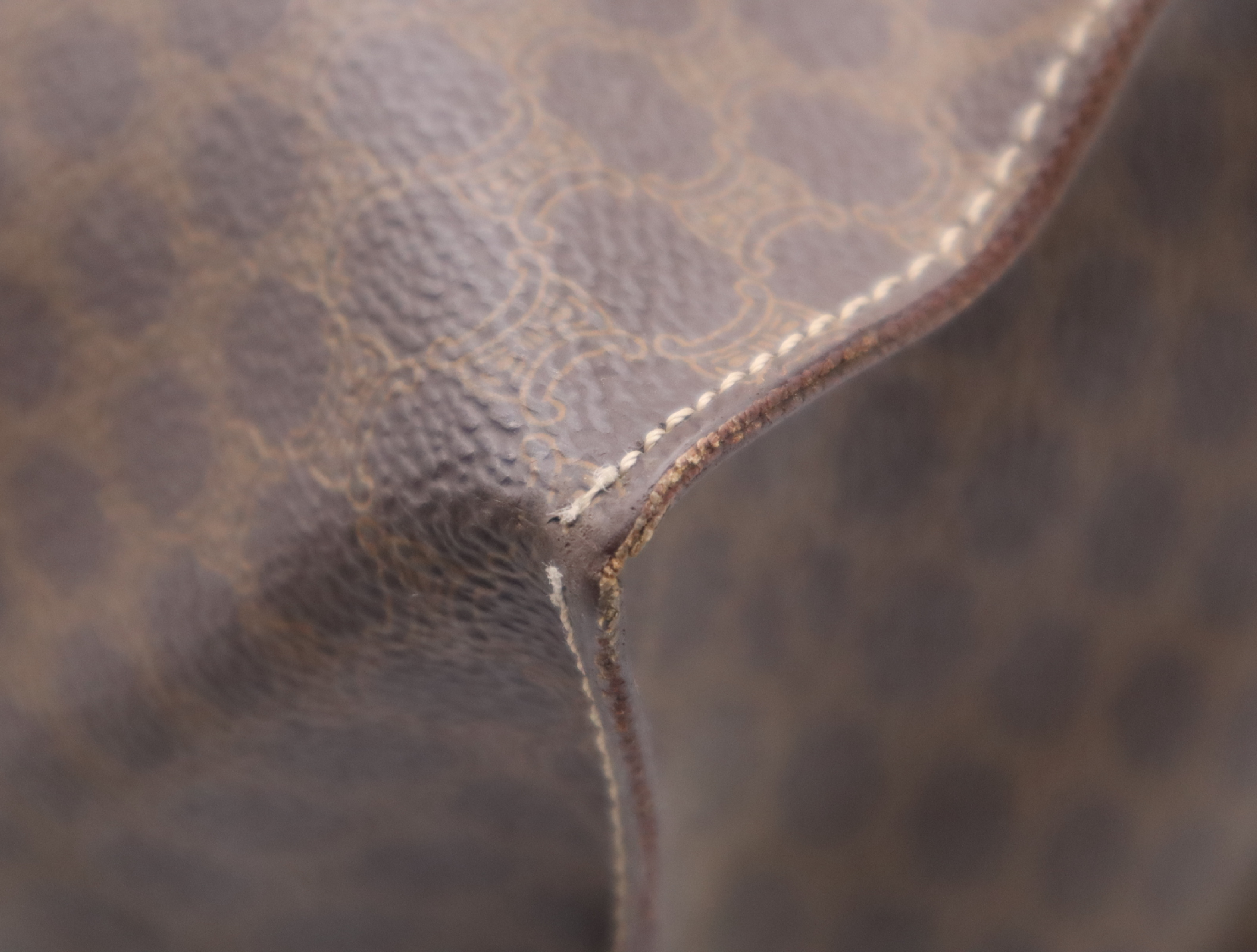 Leather Macadam Pattern Tote Bag, Brown, Gold Hardware Tote Bag — view 7