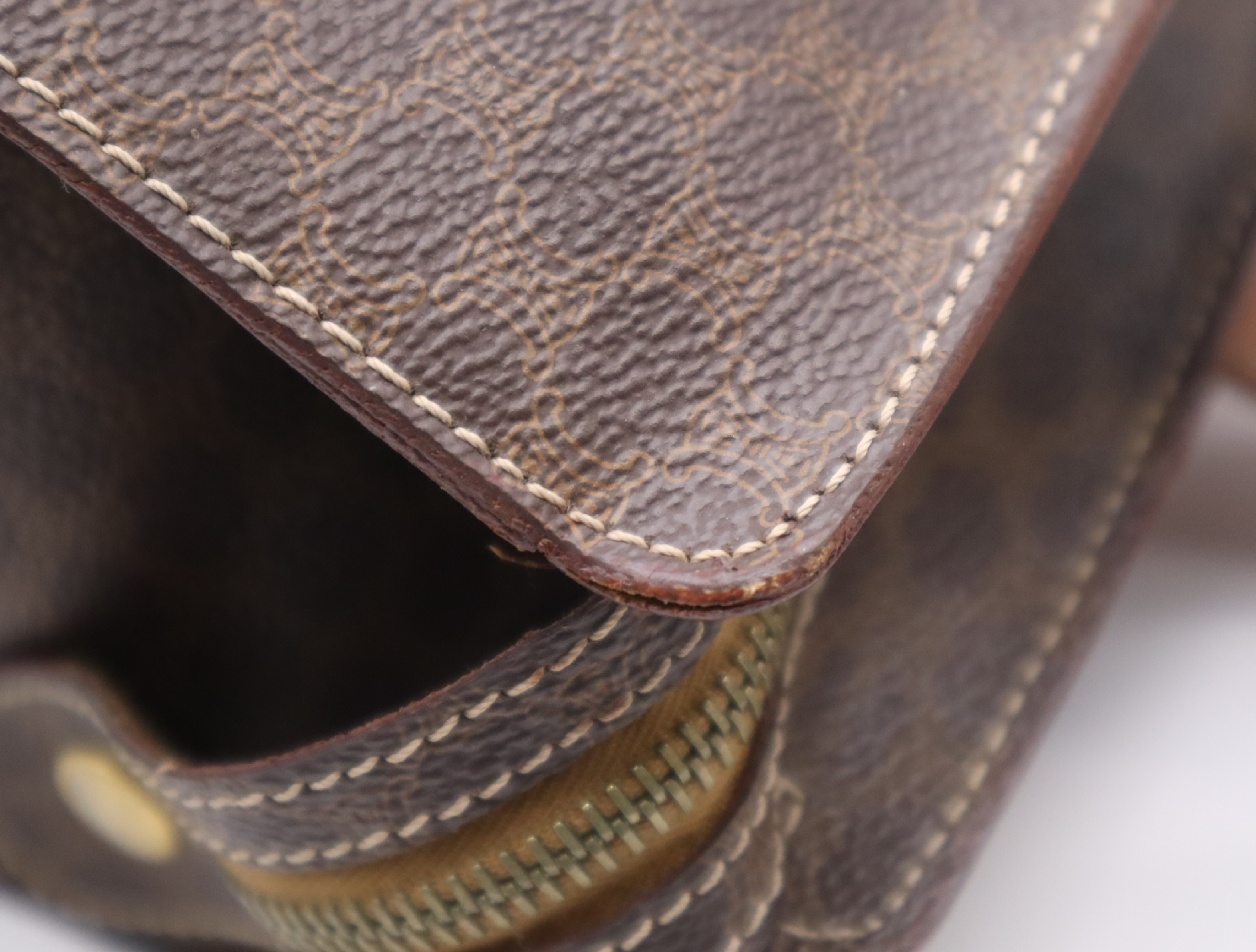 Leather Macadam Pattern Tote Bag, Brown, Gold Hardware Tote Bag — view 8